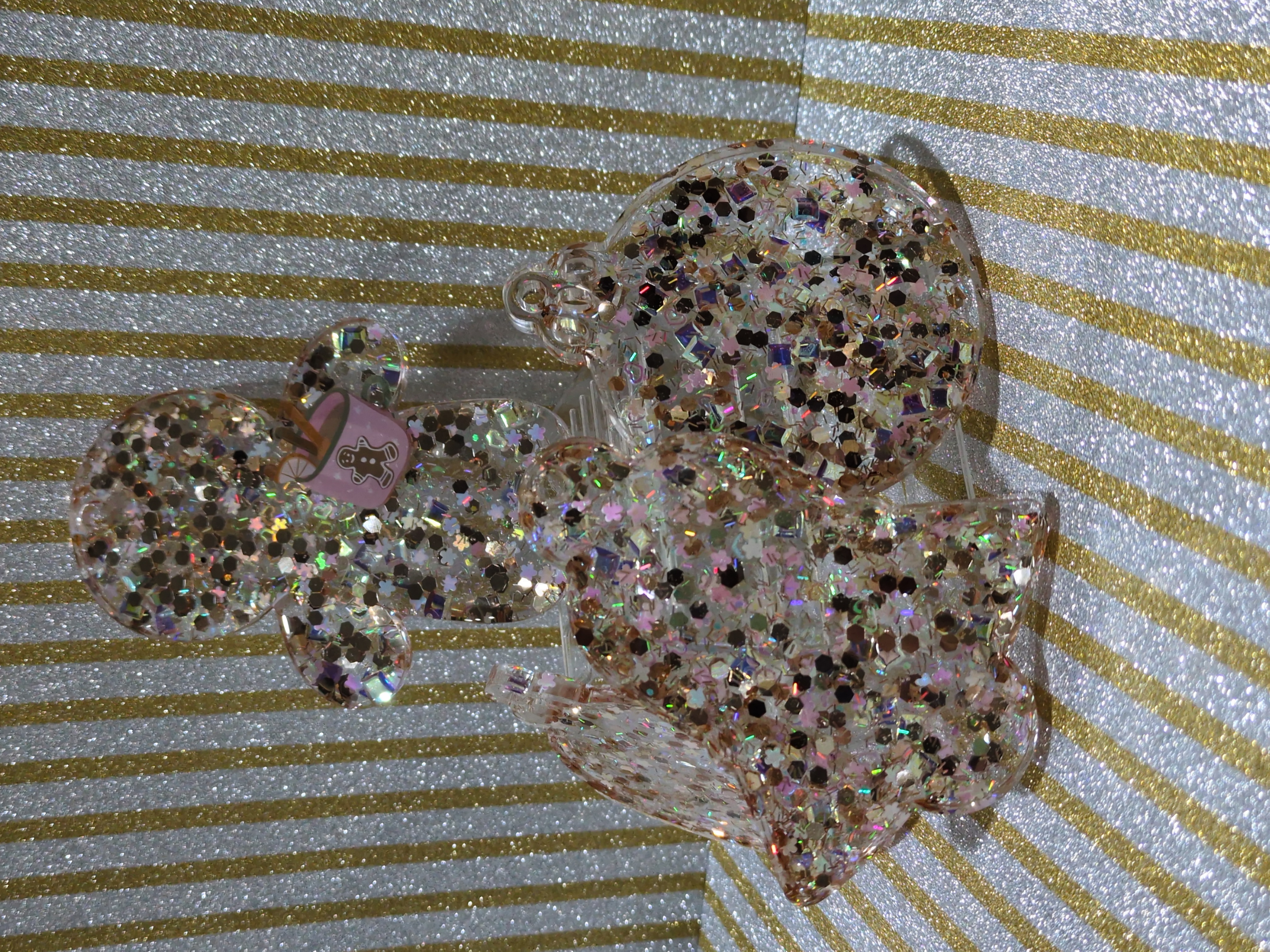 Pink and glitter - Oh My! 4 ornament set