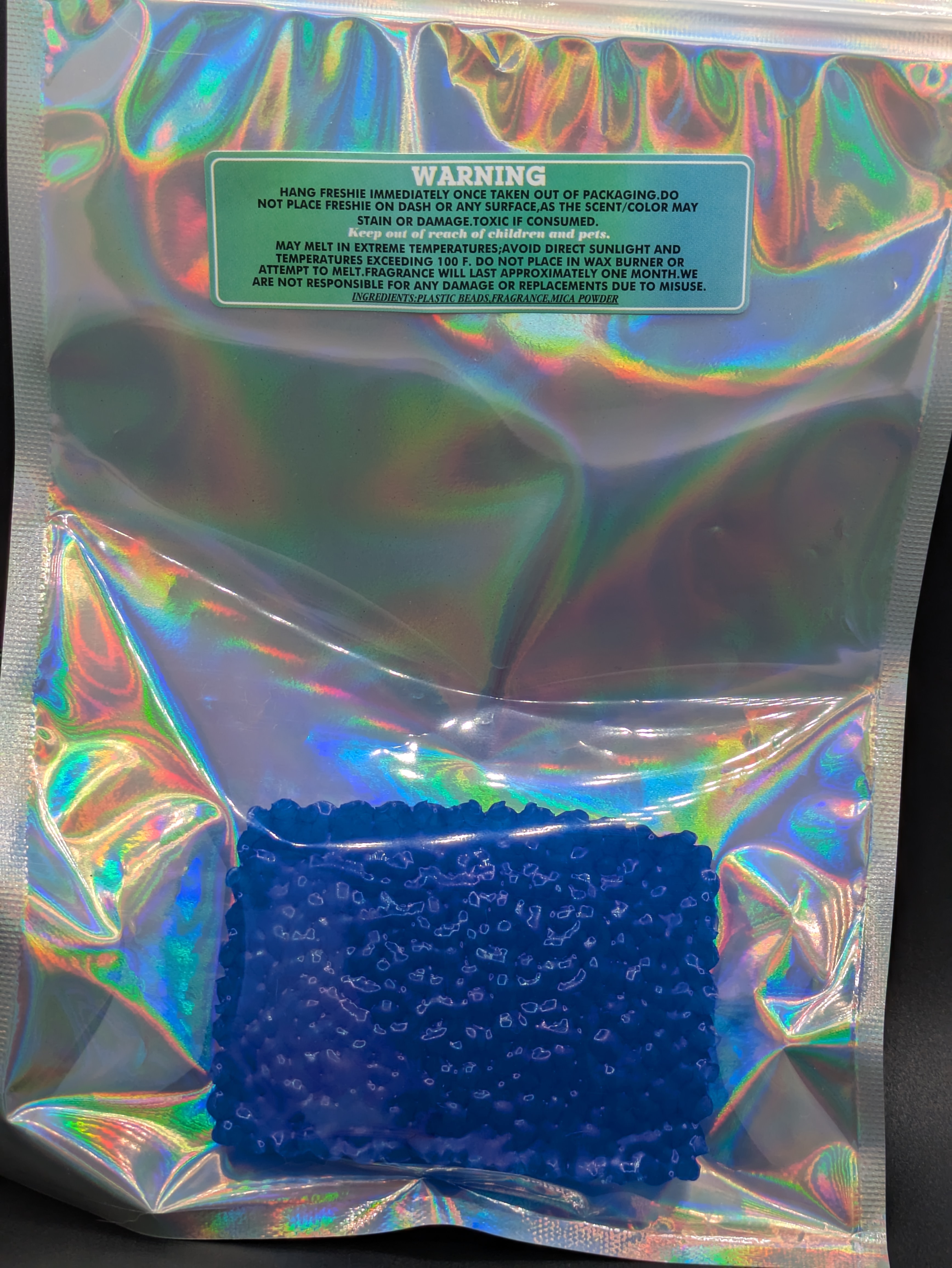 Blue square car freshie