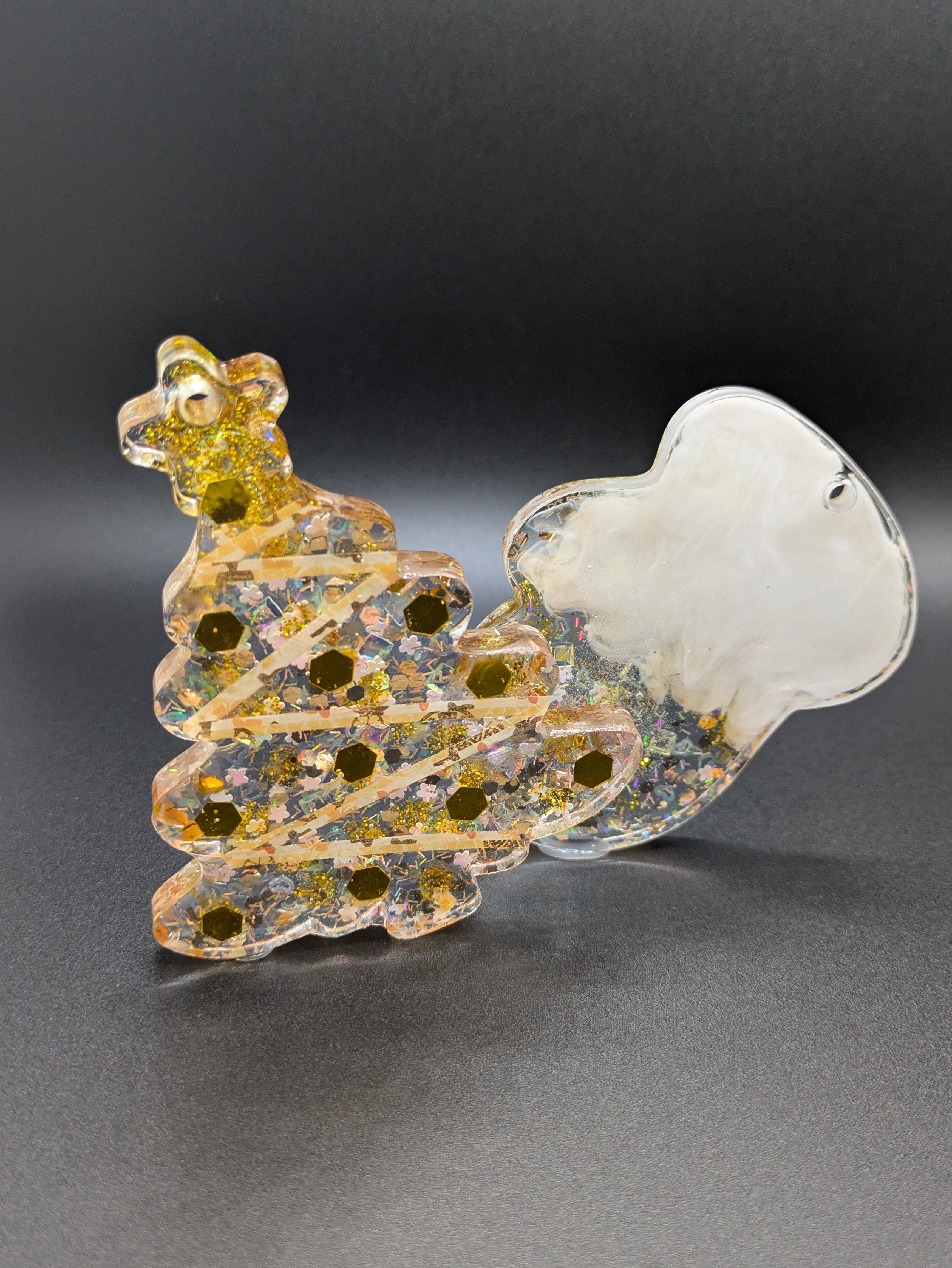 Christmas Tree & Mitten Resin Ornament 2 set