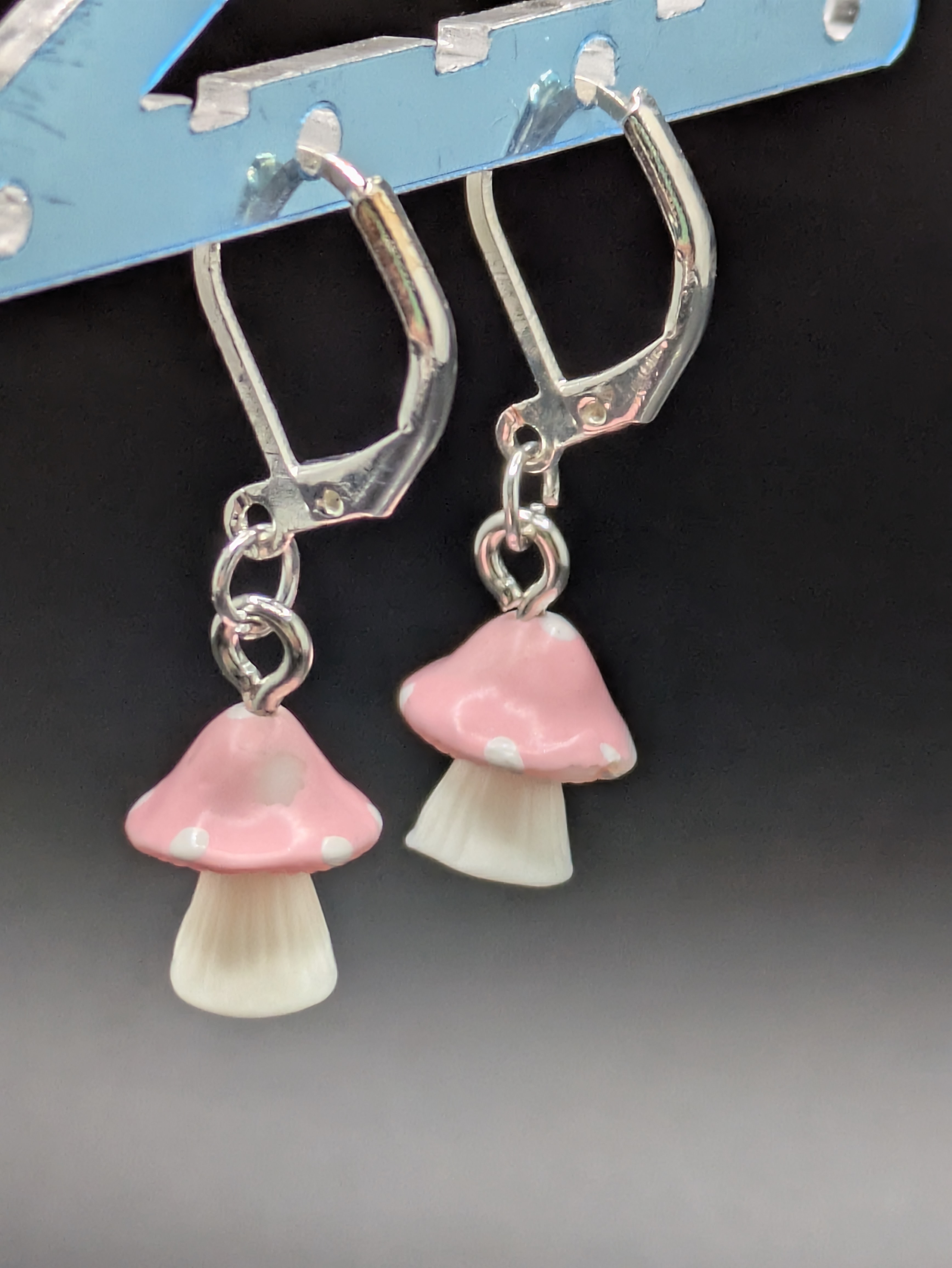 Pink Mushroom Earrings