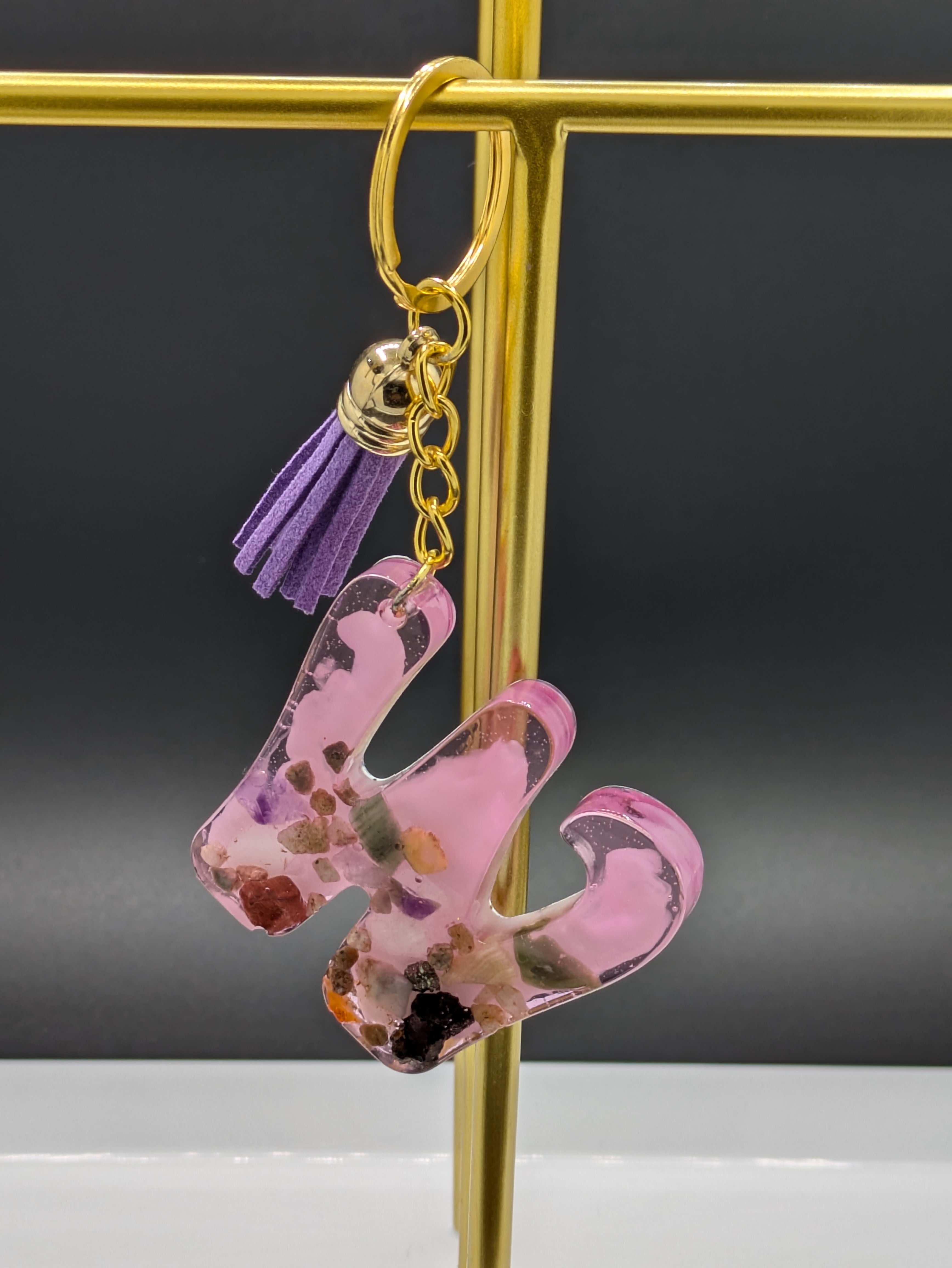 Handmade Resin Letter 'W' Keychain