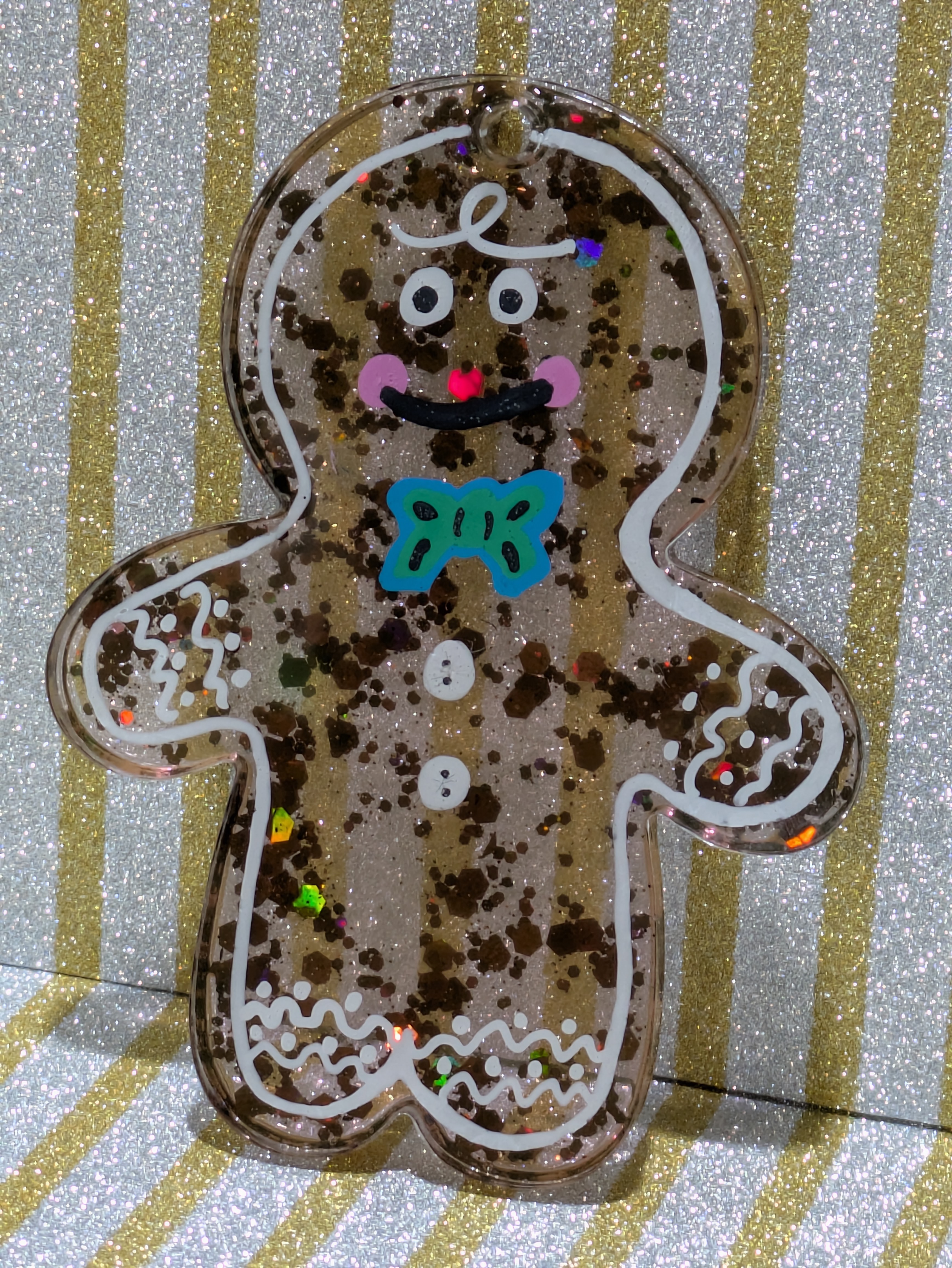 Gingerbread Man Glitter Ornament