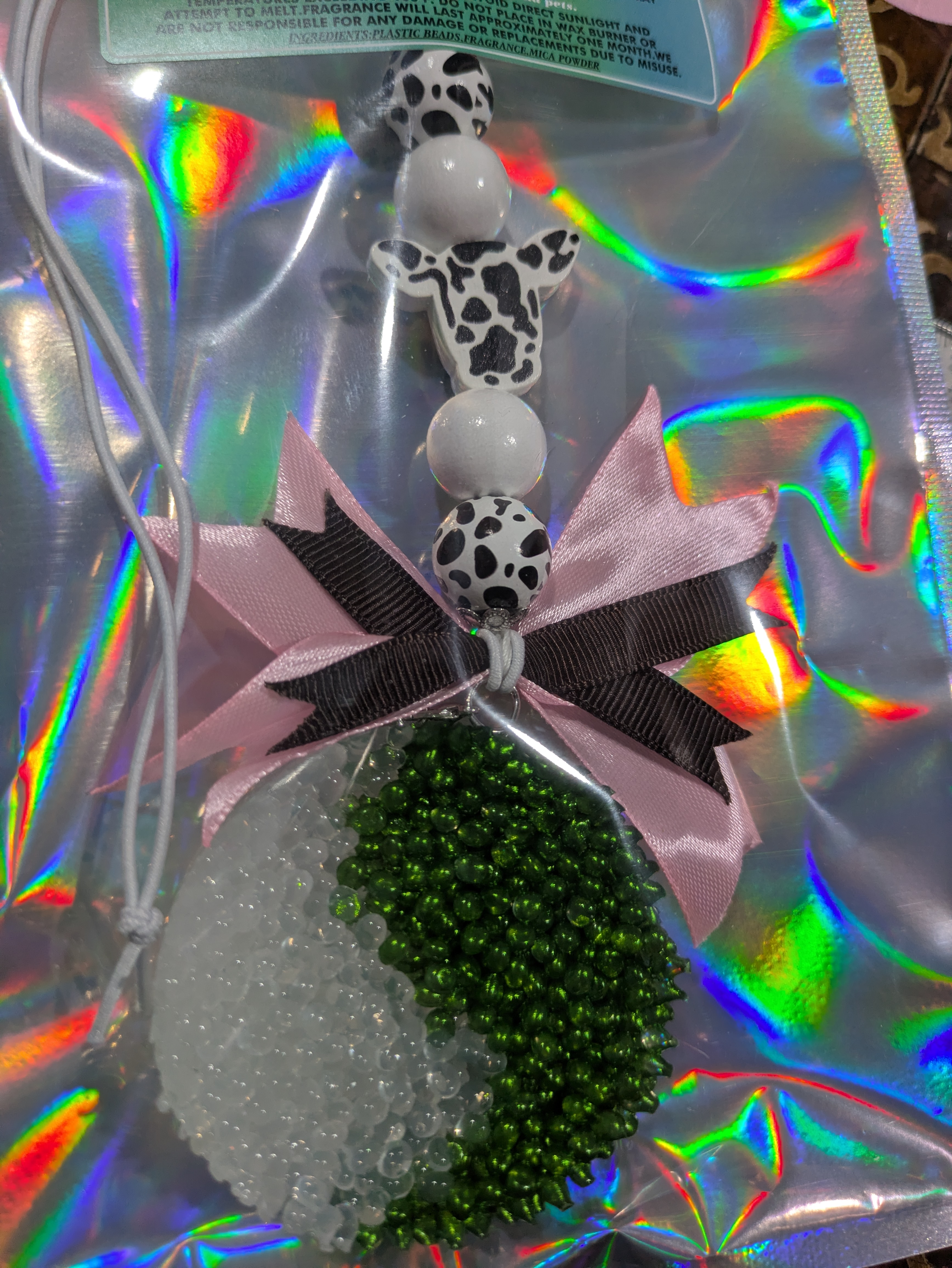 Beaded Yin Yang Car Freshie