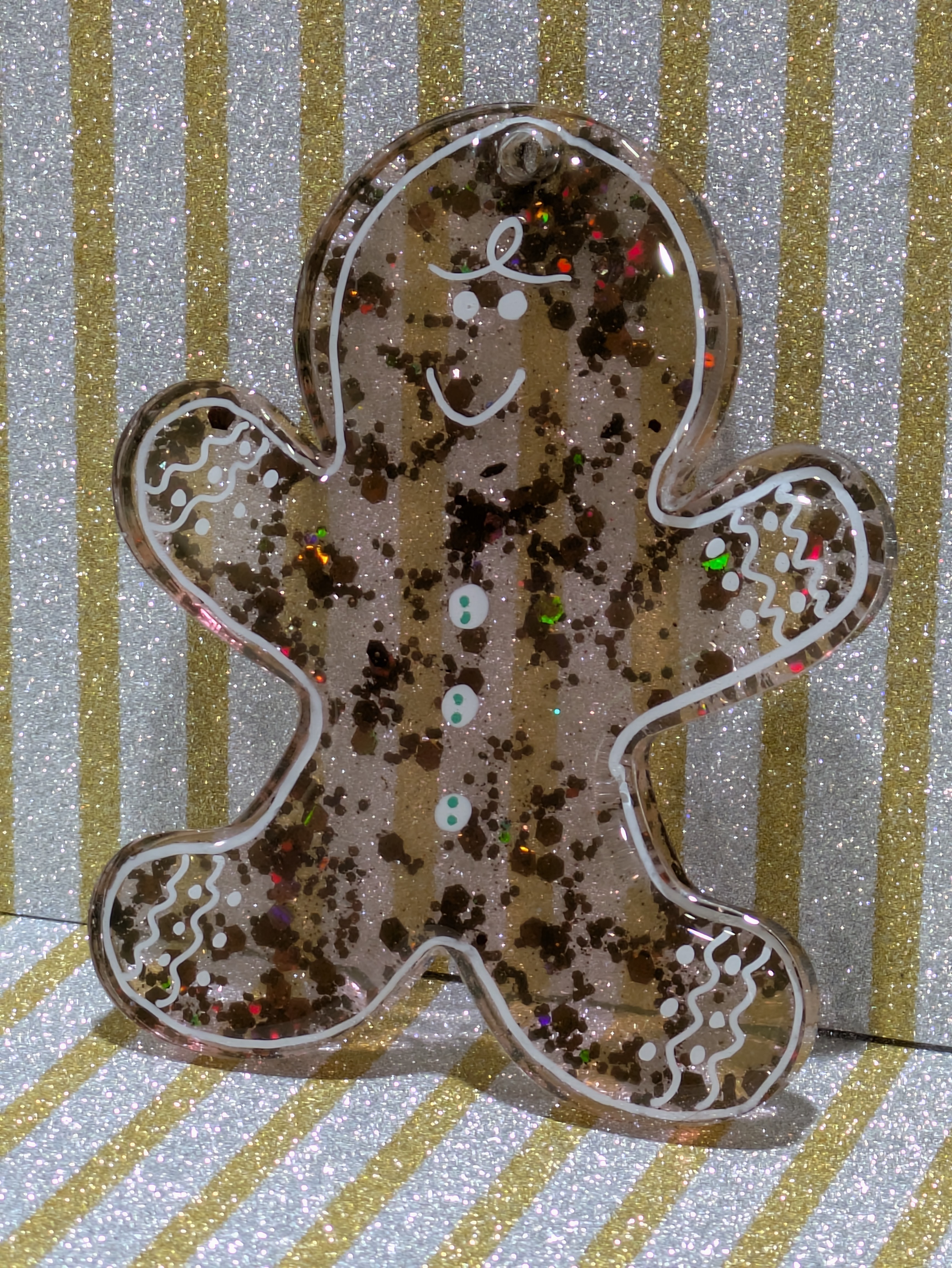 Gingerbread Man Glitter Ornament