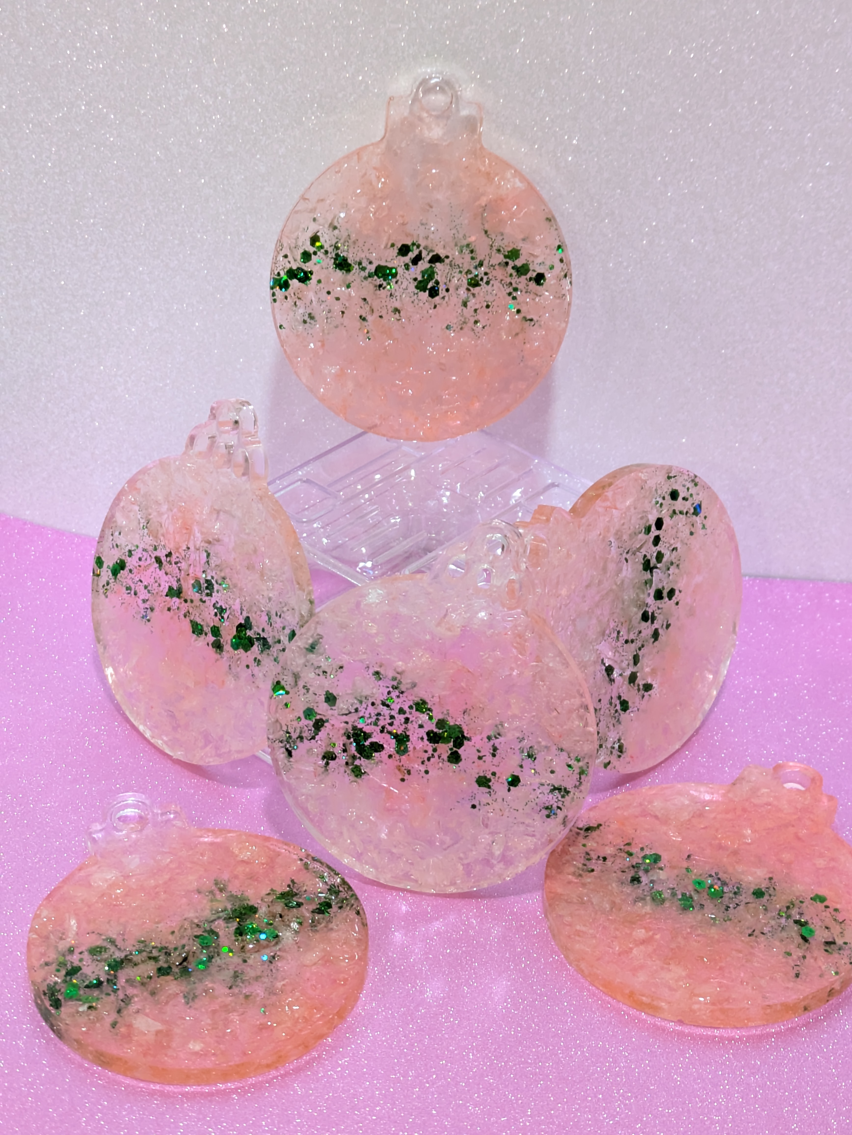 Handmade Resin Ornaments set of 6