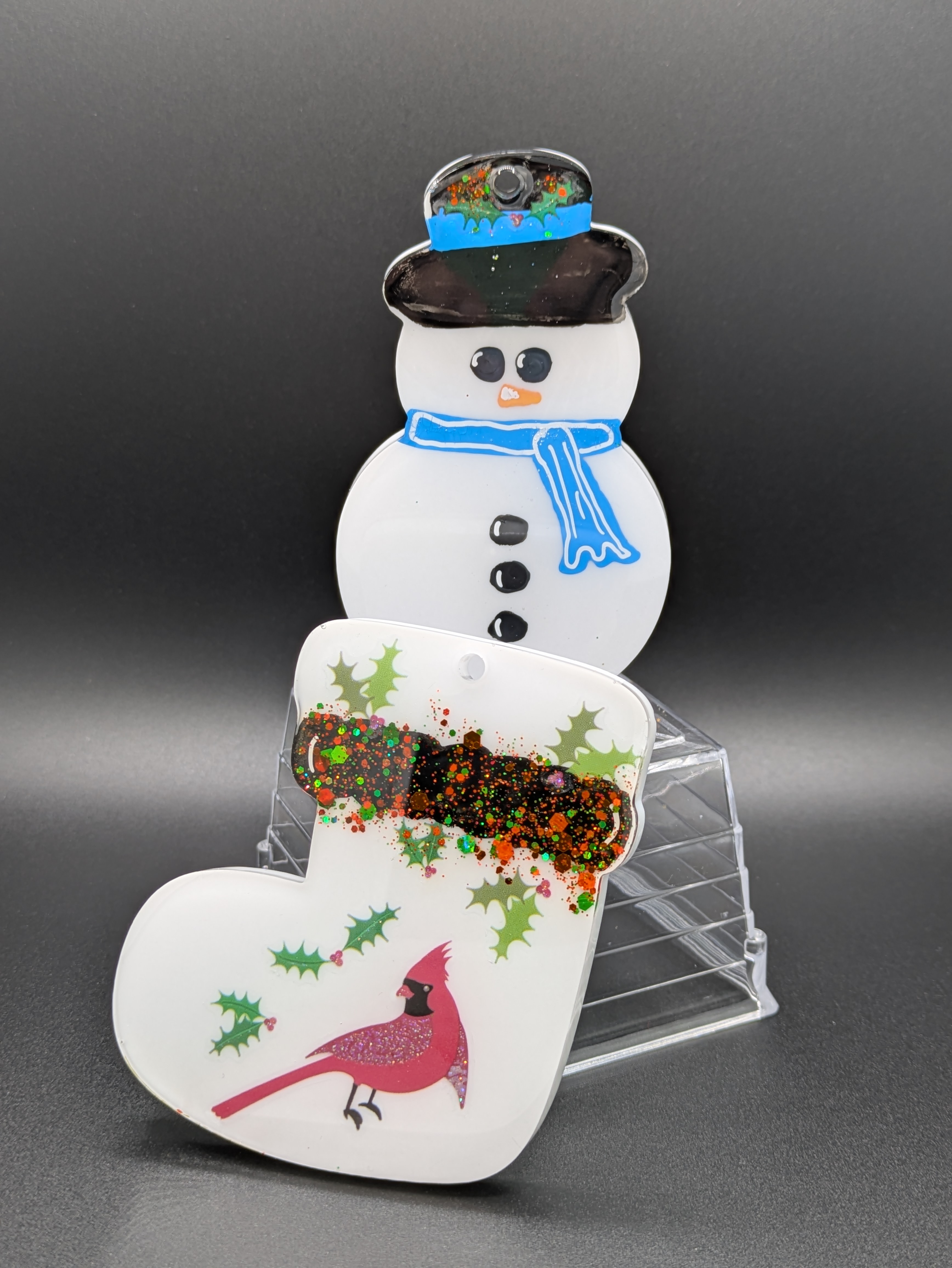 Festive Holiday Resin Ornaments