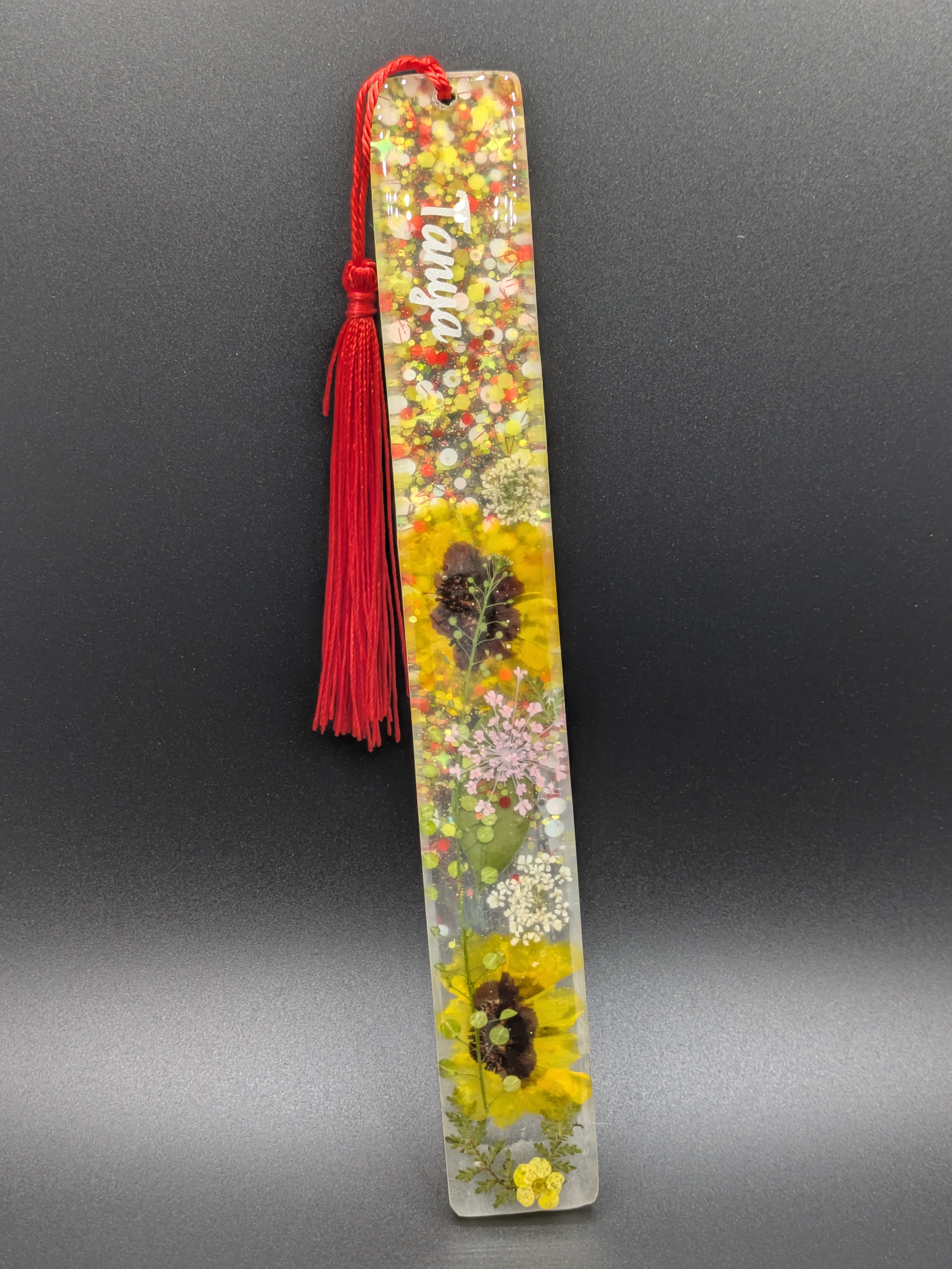 Resin Flower Bookmark- Large