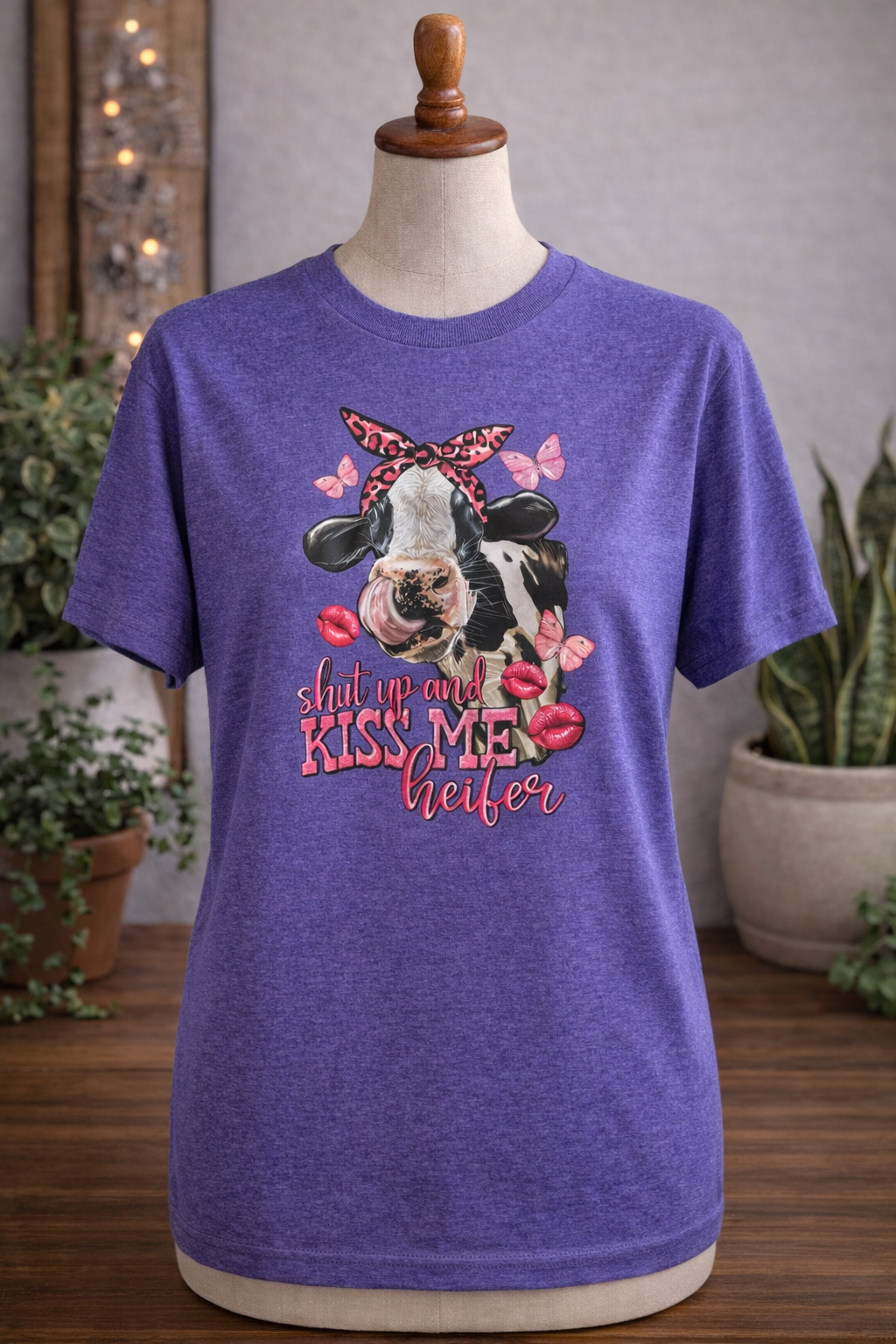 Kiss Me Heifer Purple T-Shirt Sz M