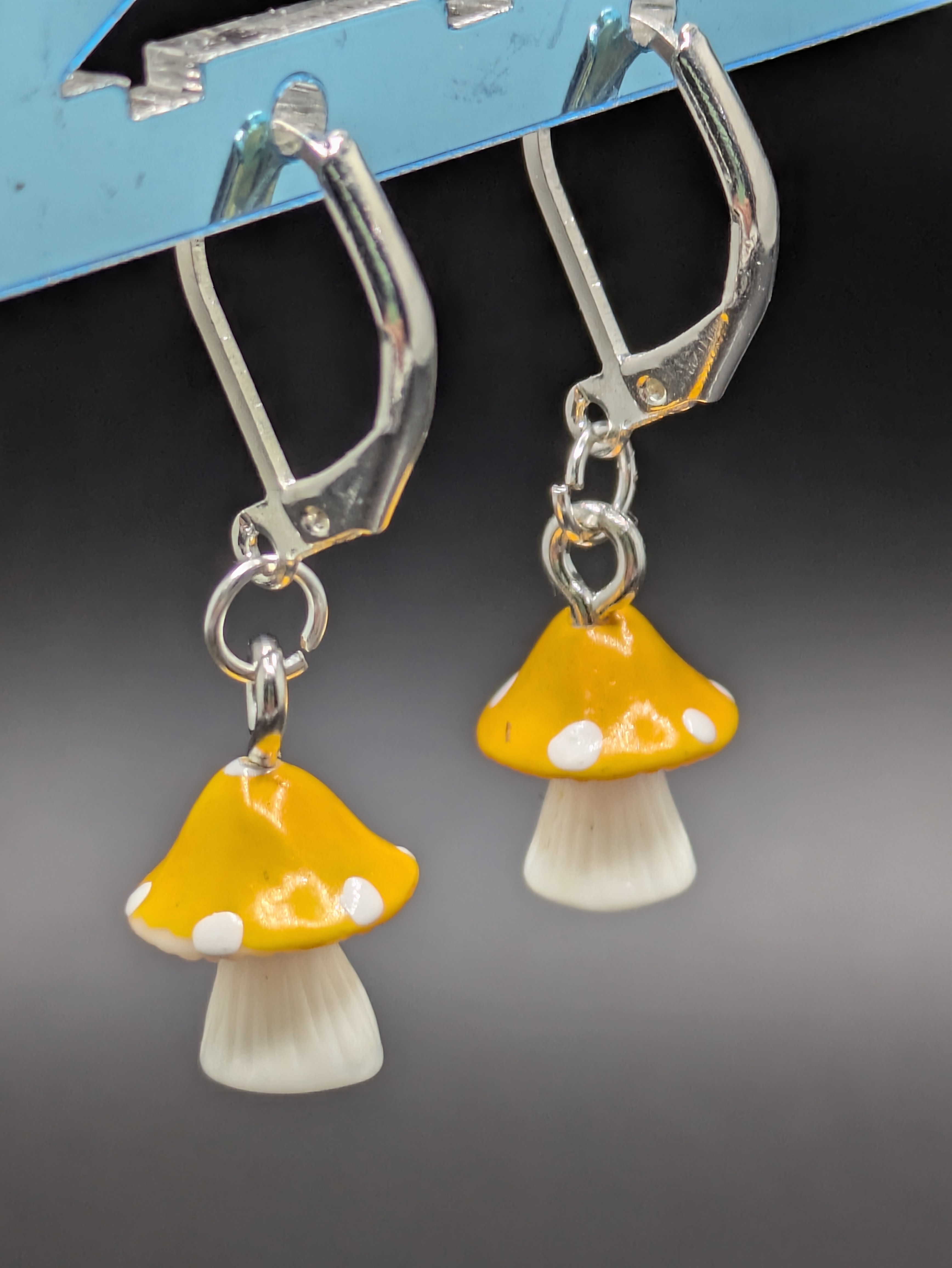 Orange Mushroom Earrings