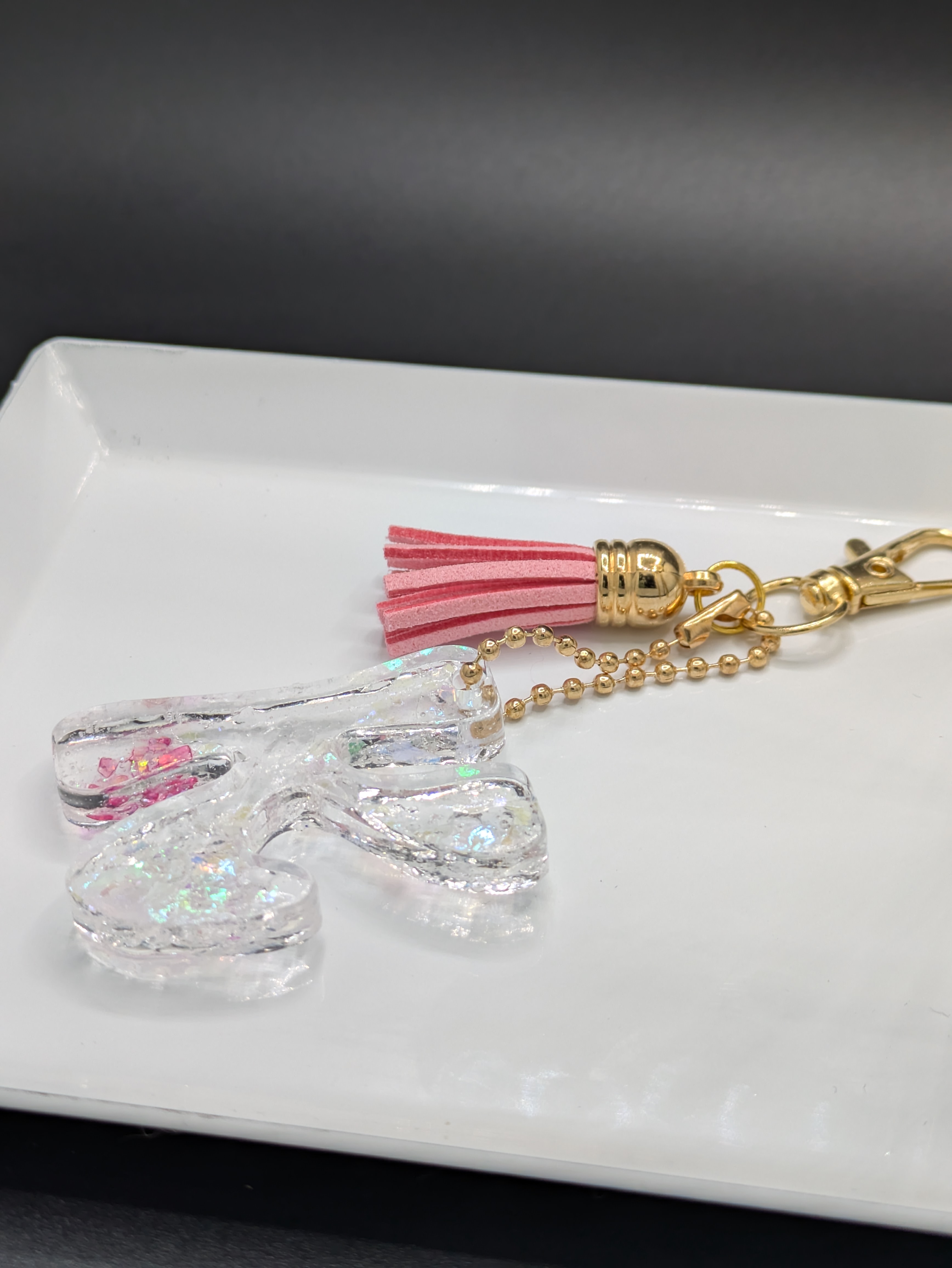 Personalized Glitter Letter Keychain