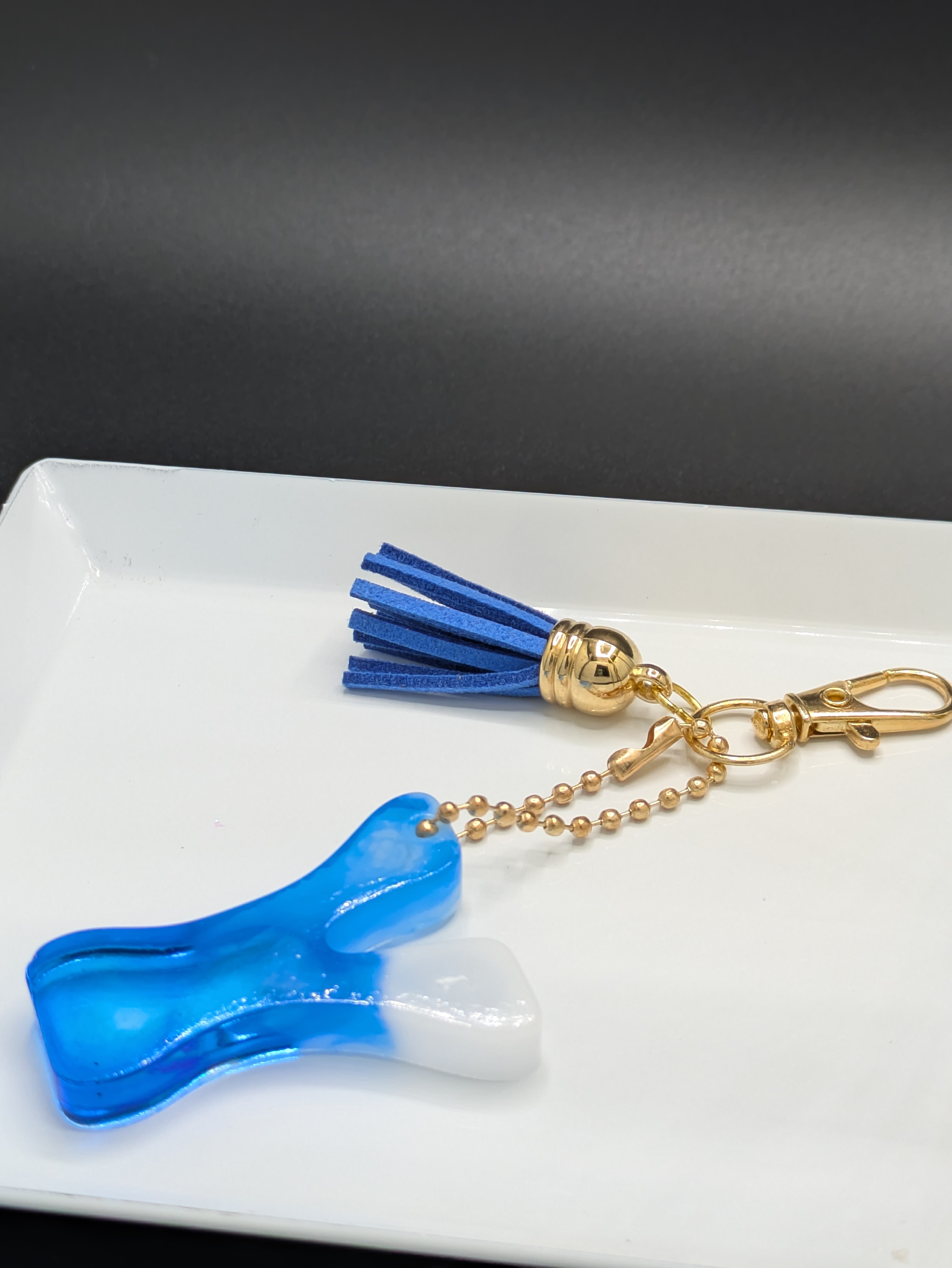 Blue Resin Keychain