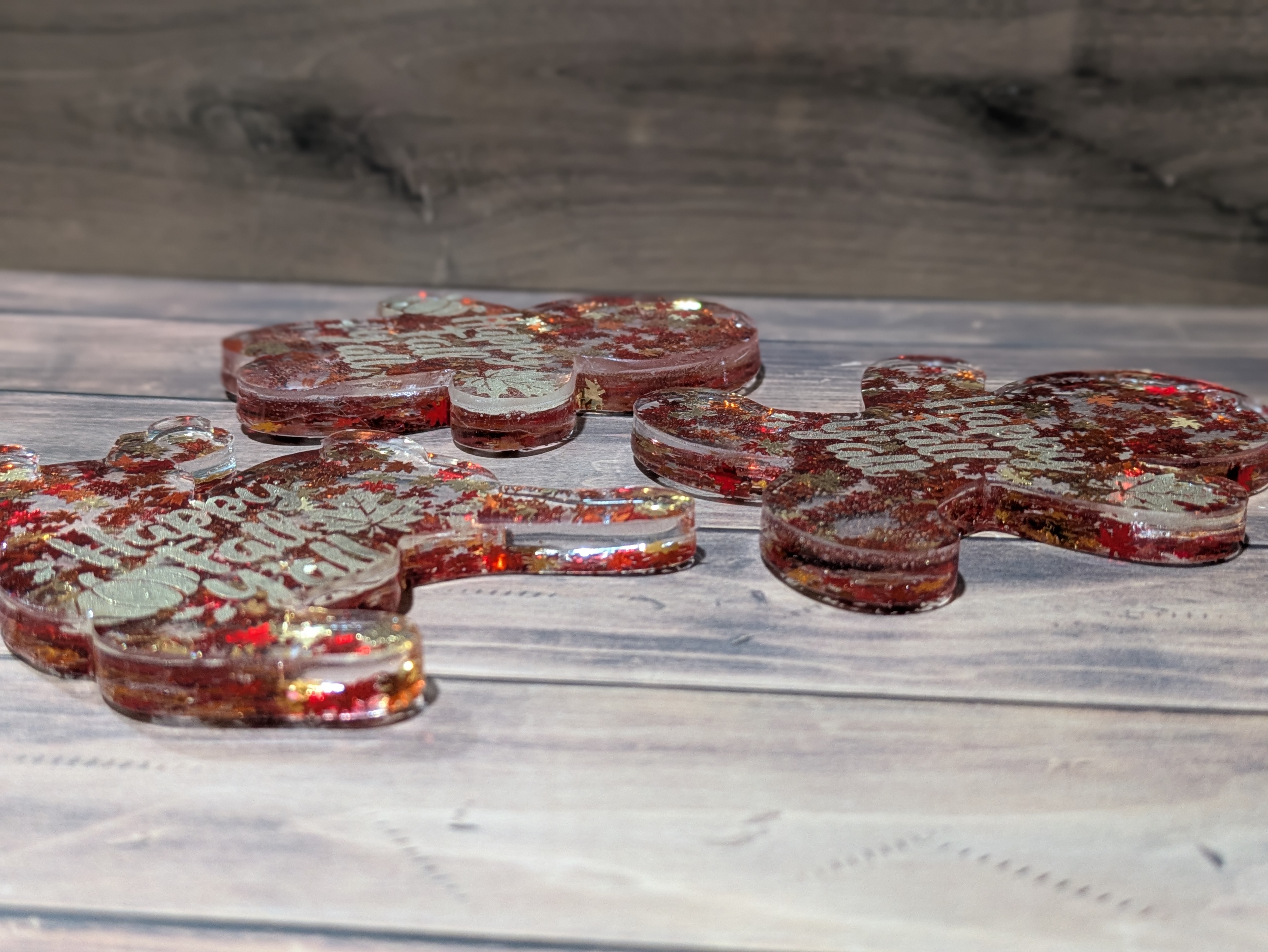 Fall-themed Resin Decorations 3 set
