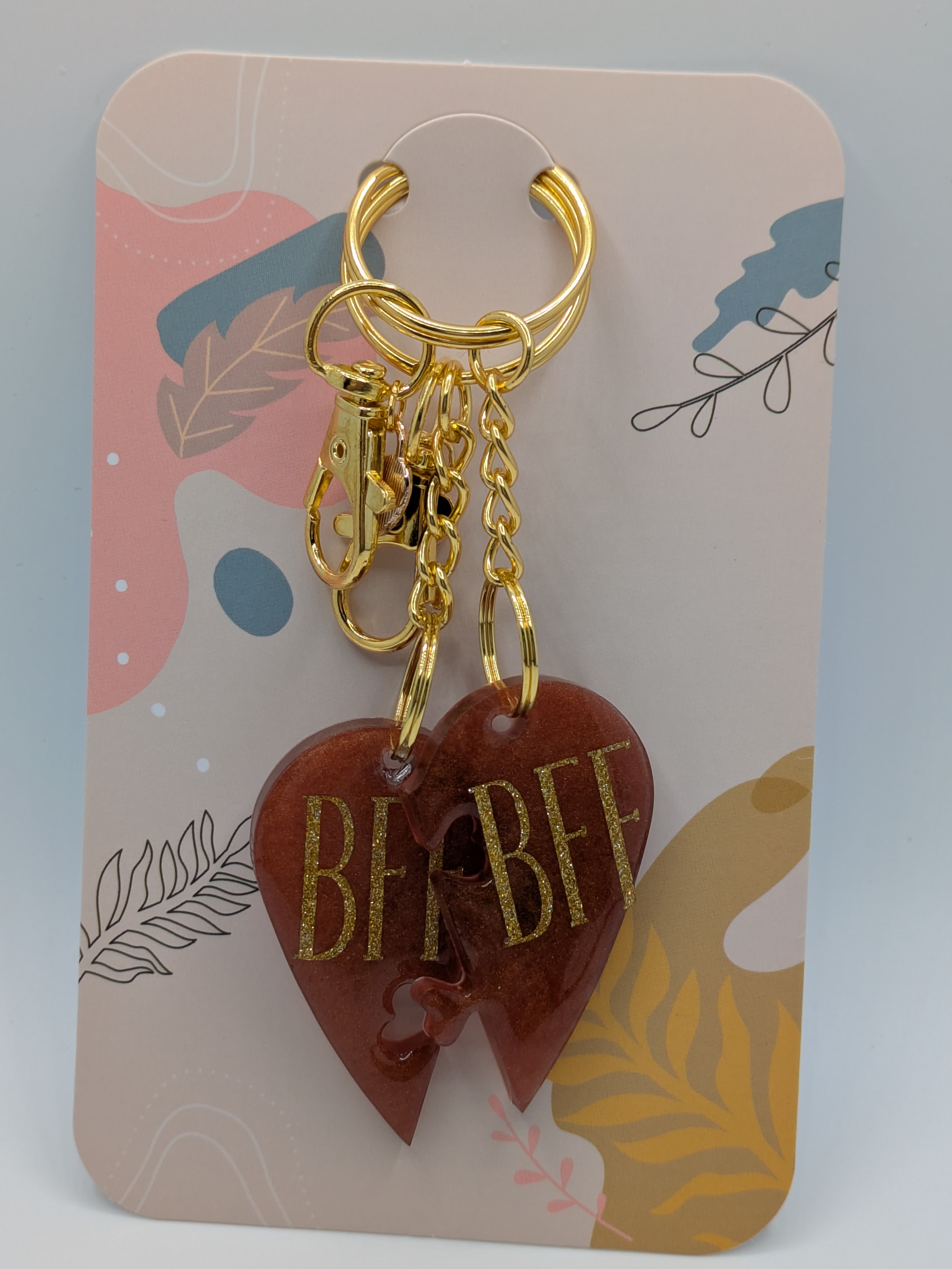 BFF Heart Keychain Set