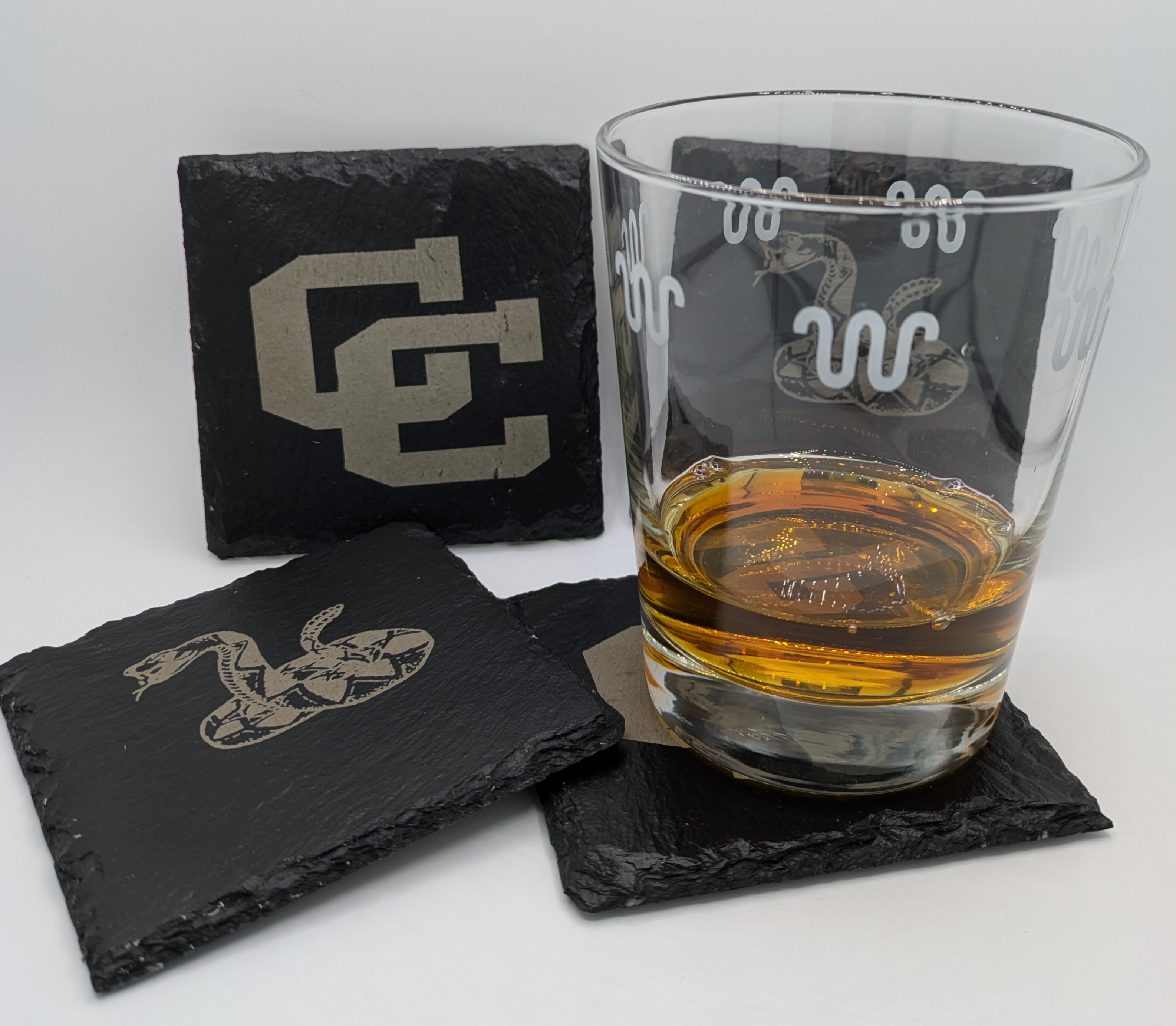 Engraved Slate Coaster Set of 4