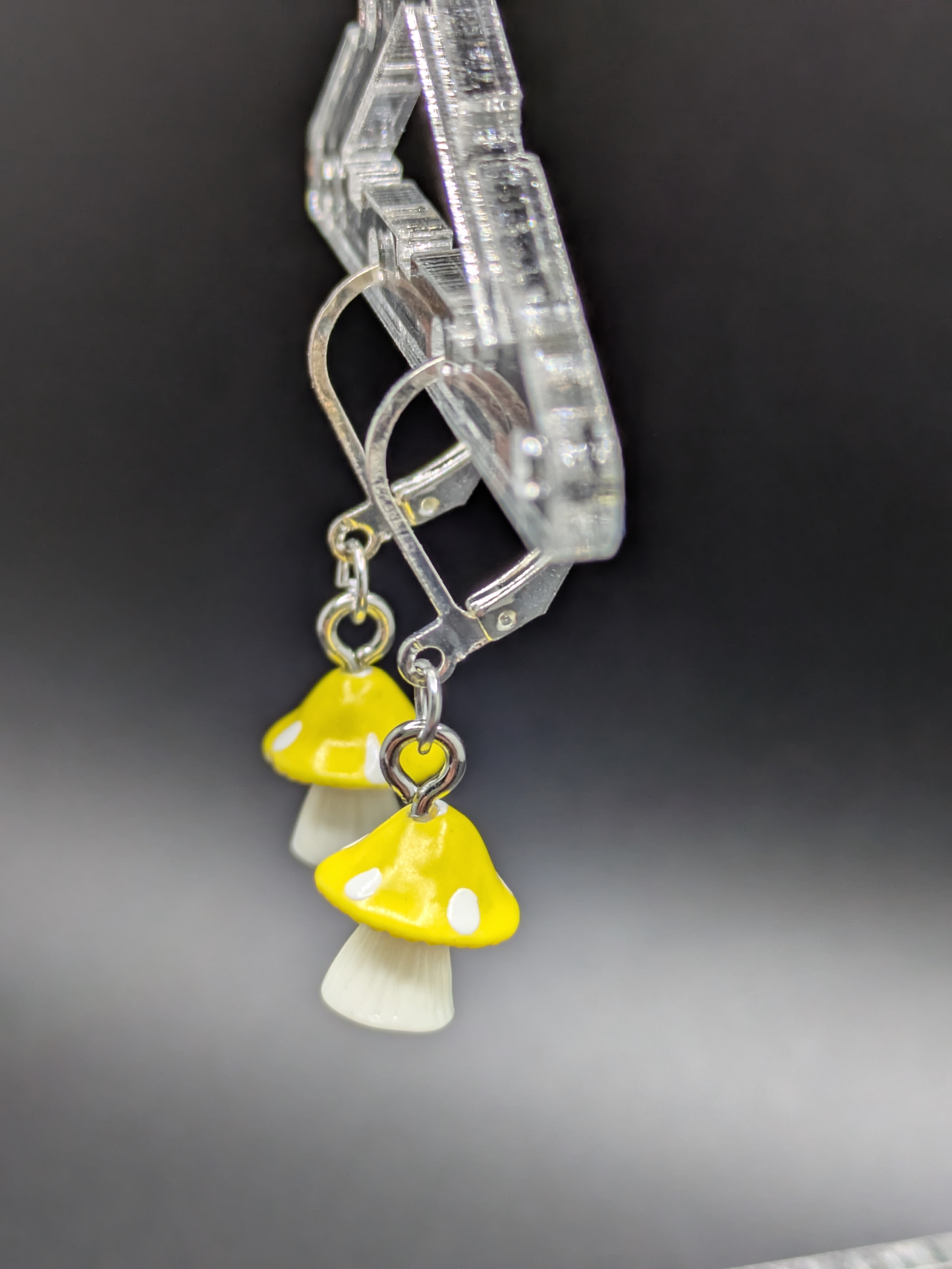 Yellow Mushroom Earrings