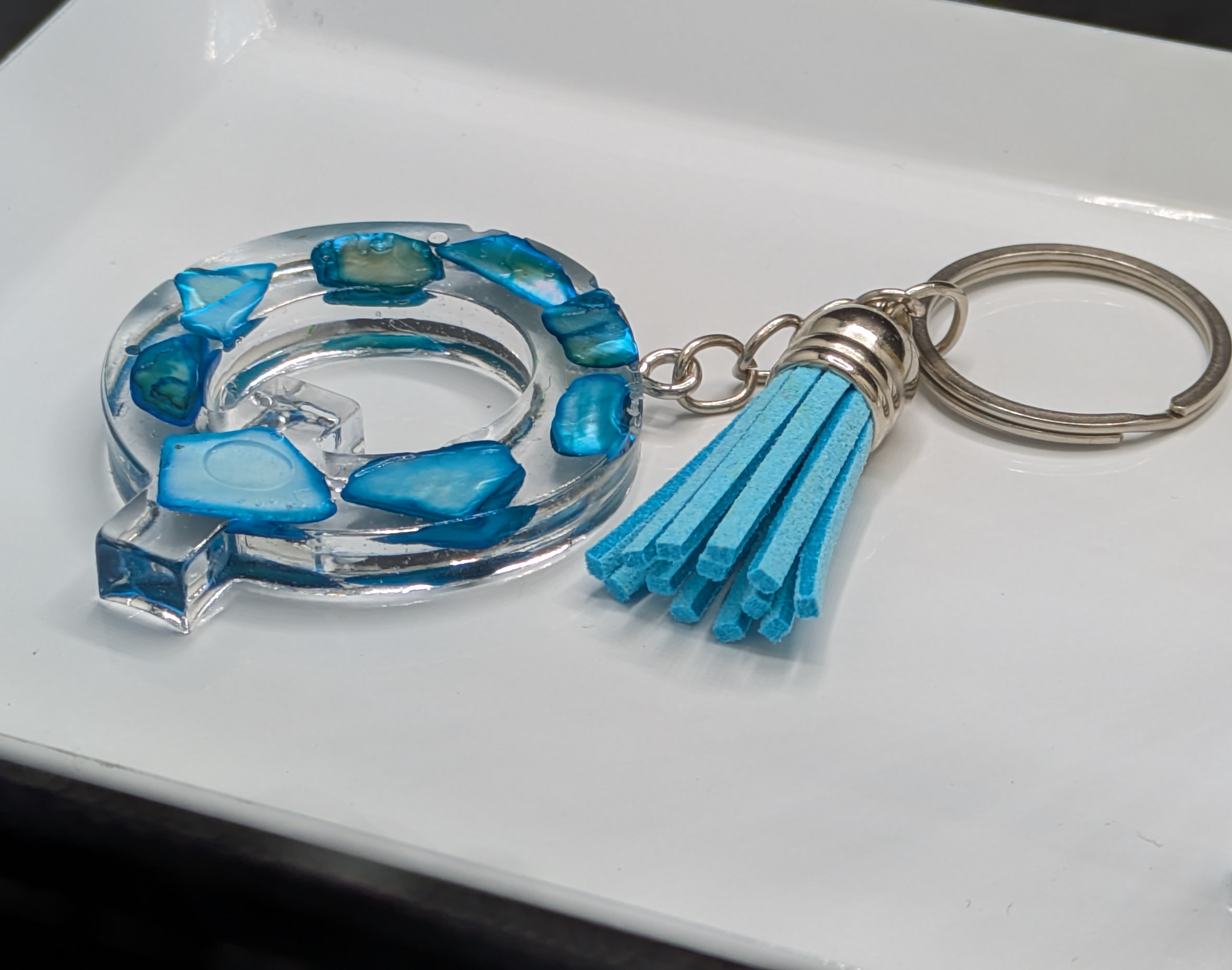 Letter Q Resin Keychain