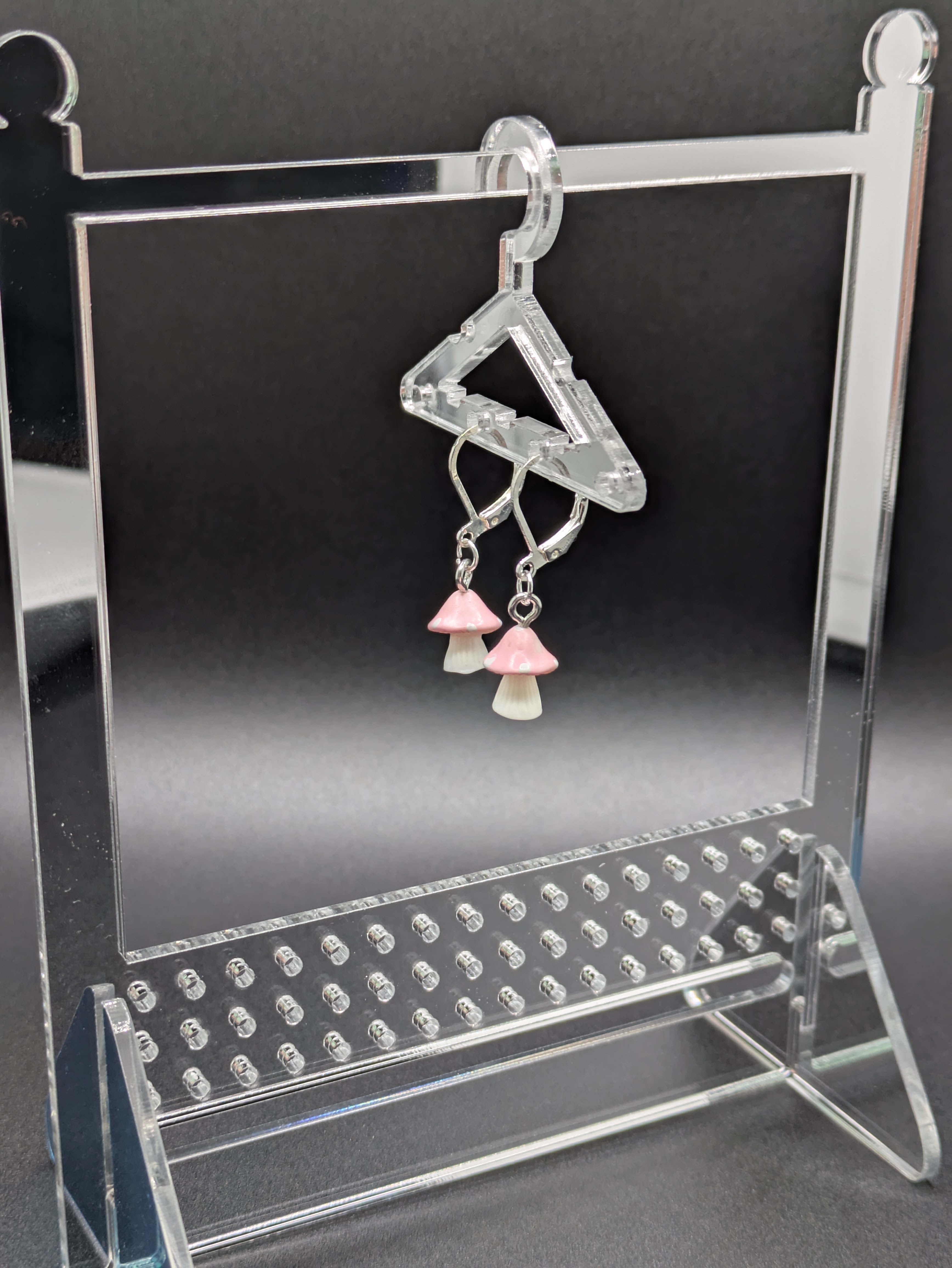 Pink Mushroom Earrings