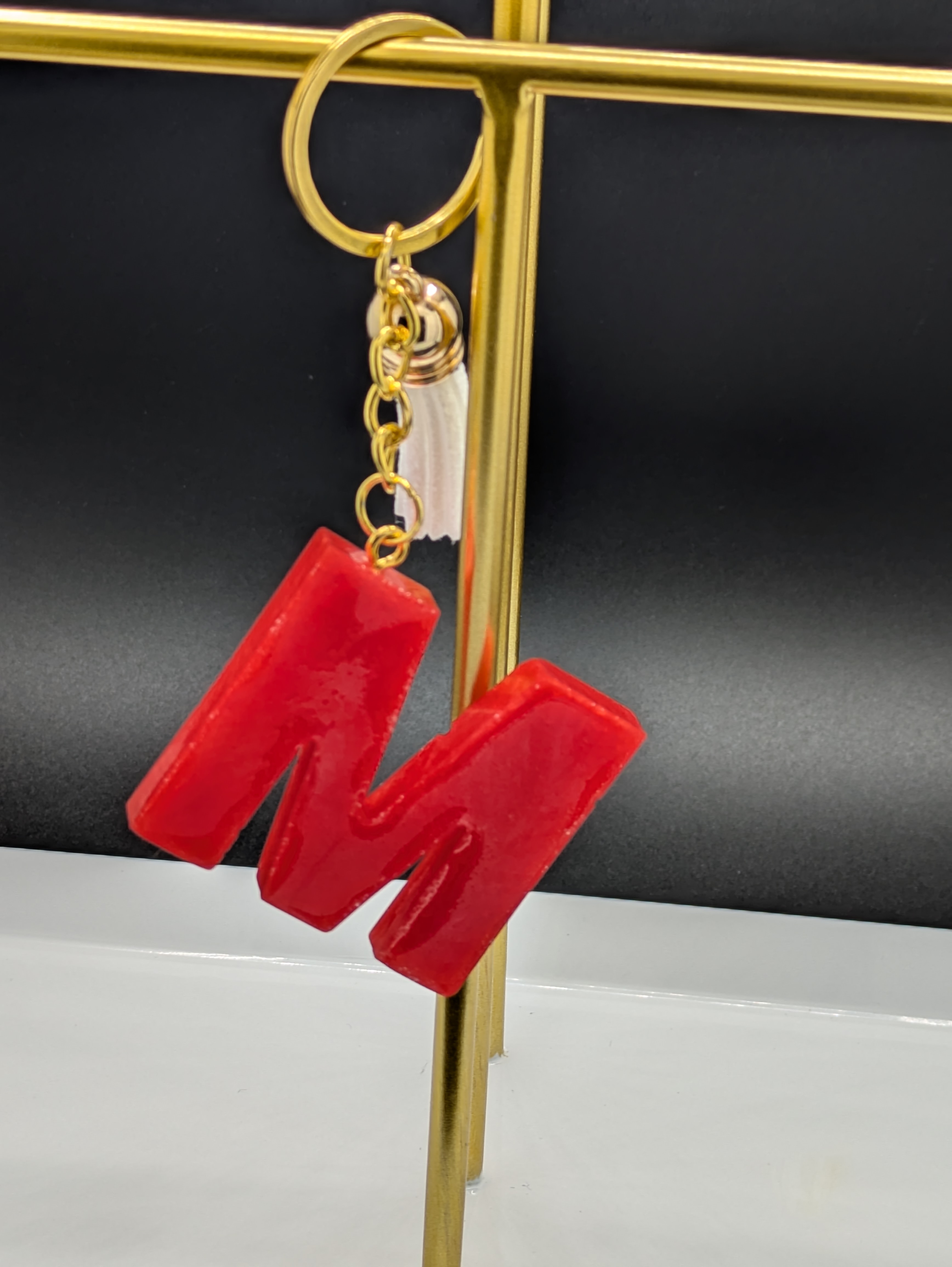 Red M Letter Keychain