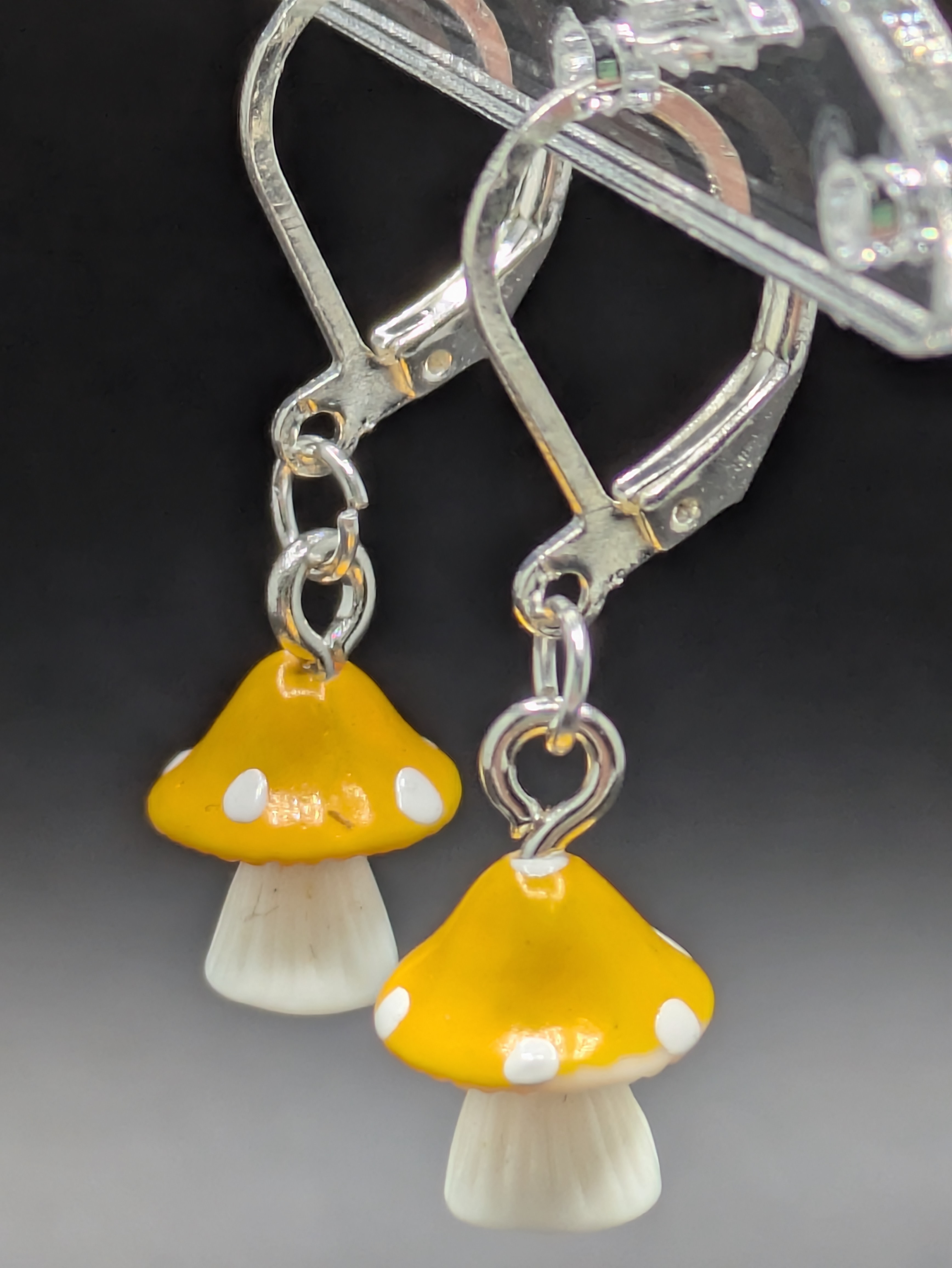Orange Mushroom Earrings