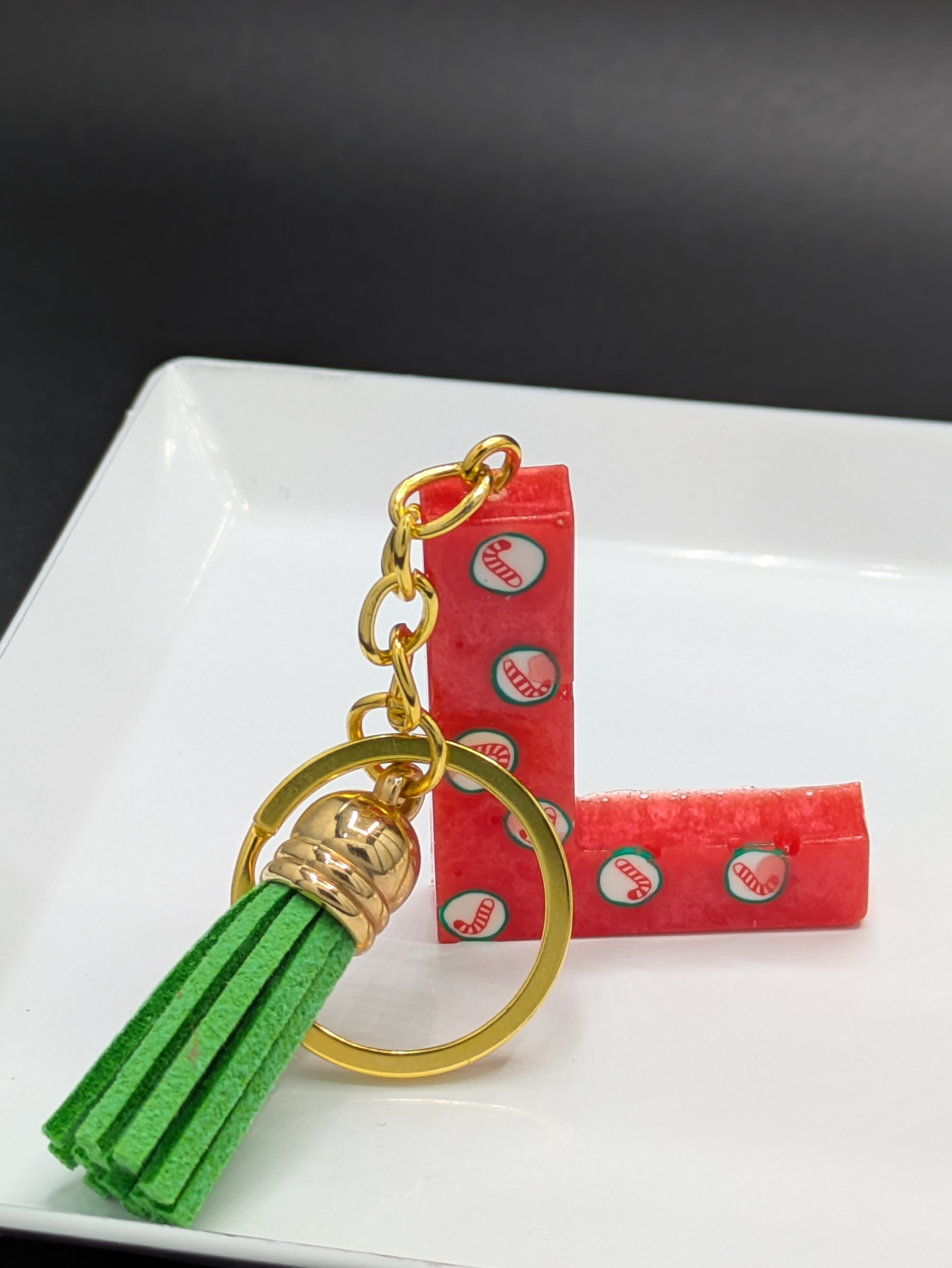 Red 'L' Shaped Keychain