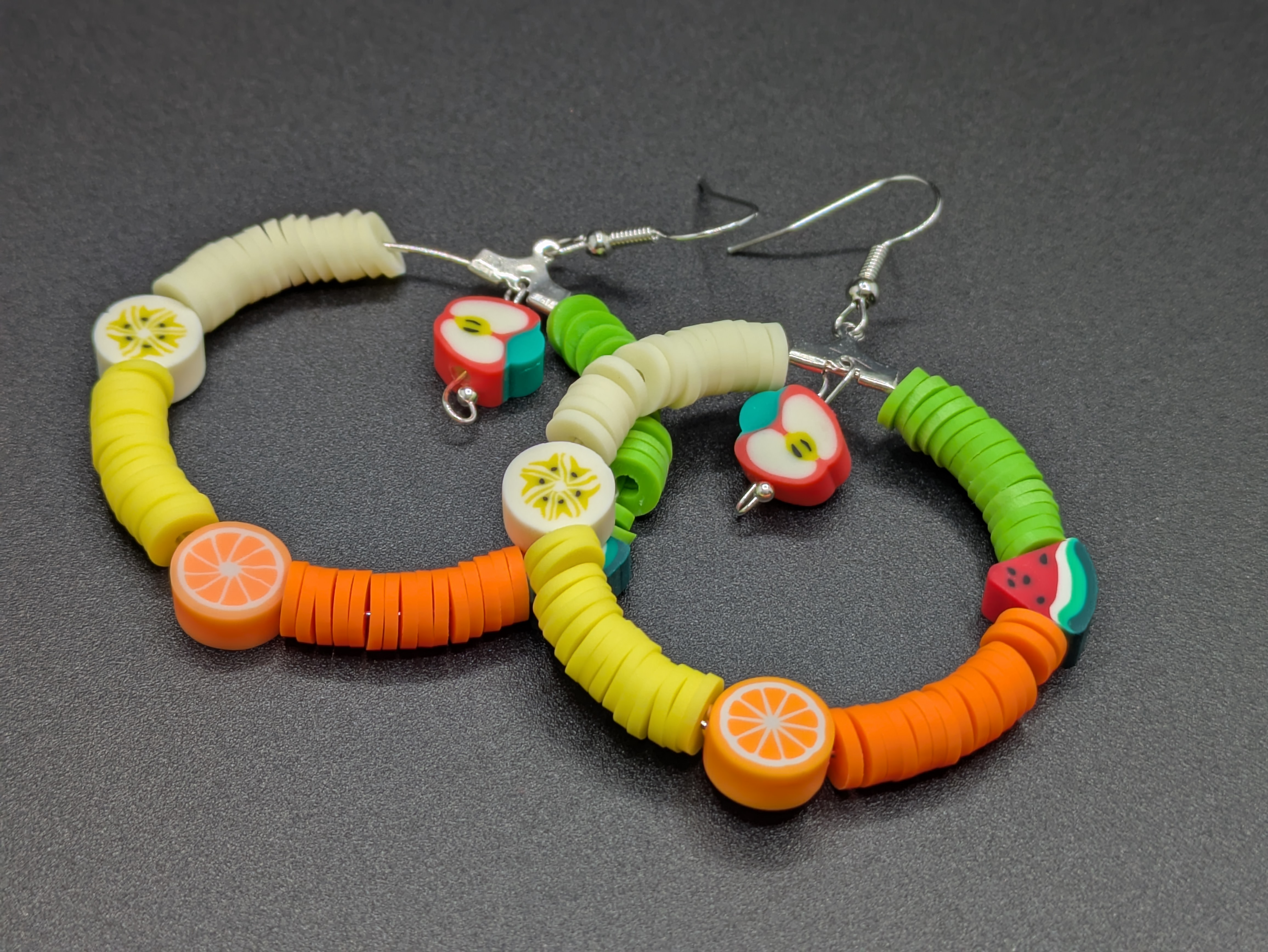 Colorful Fruit Hoop Earrings