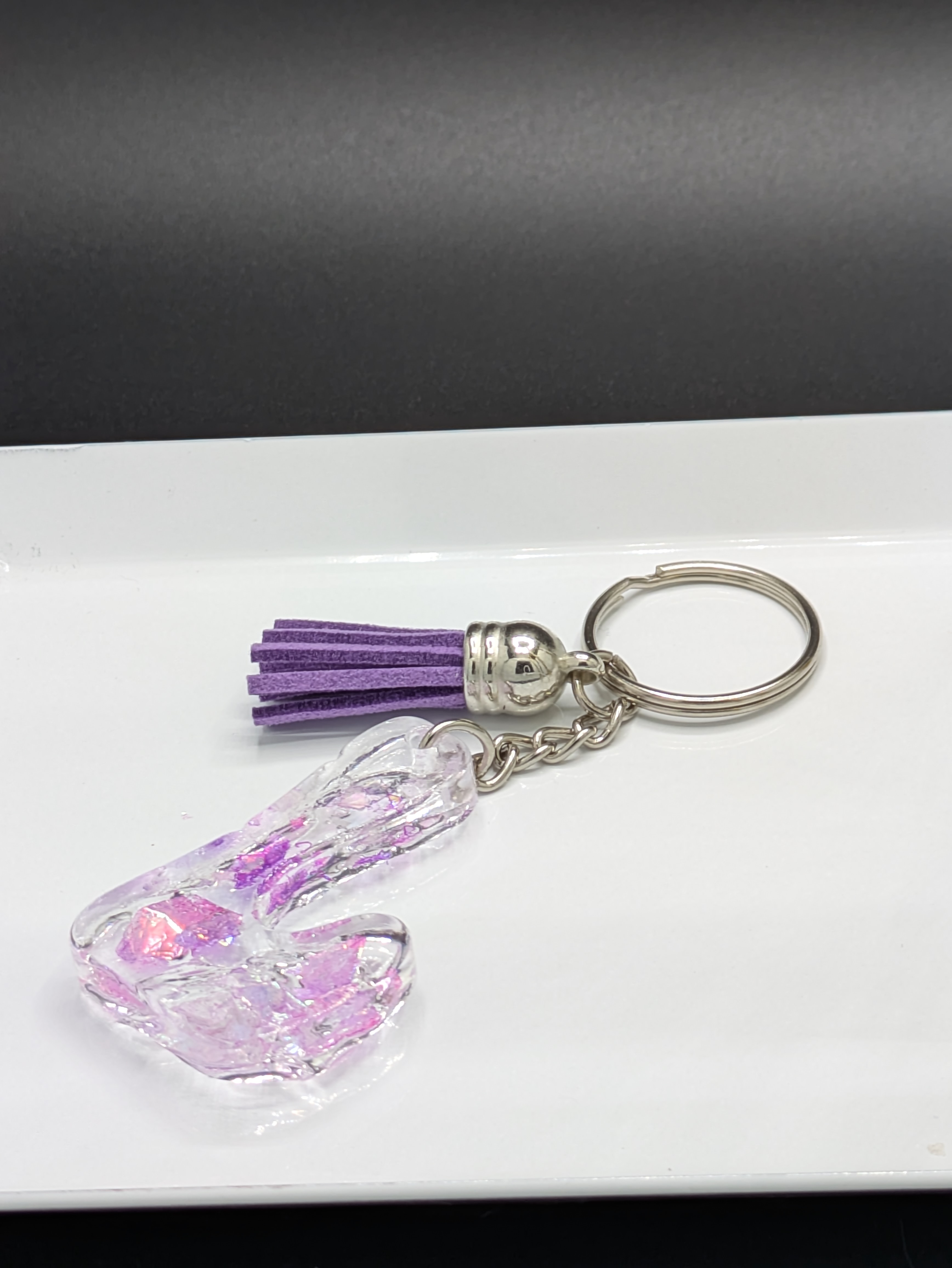 Resin Letter 'L' Keychain