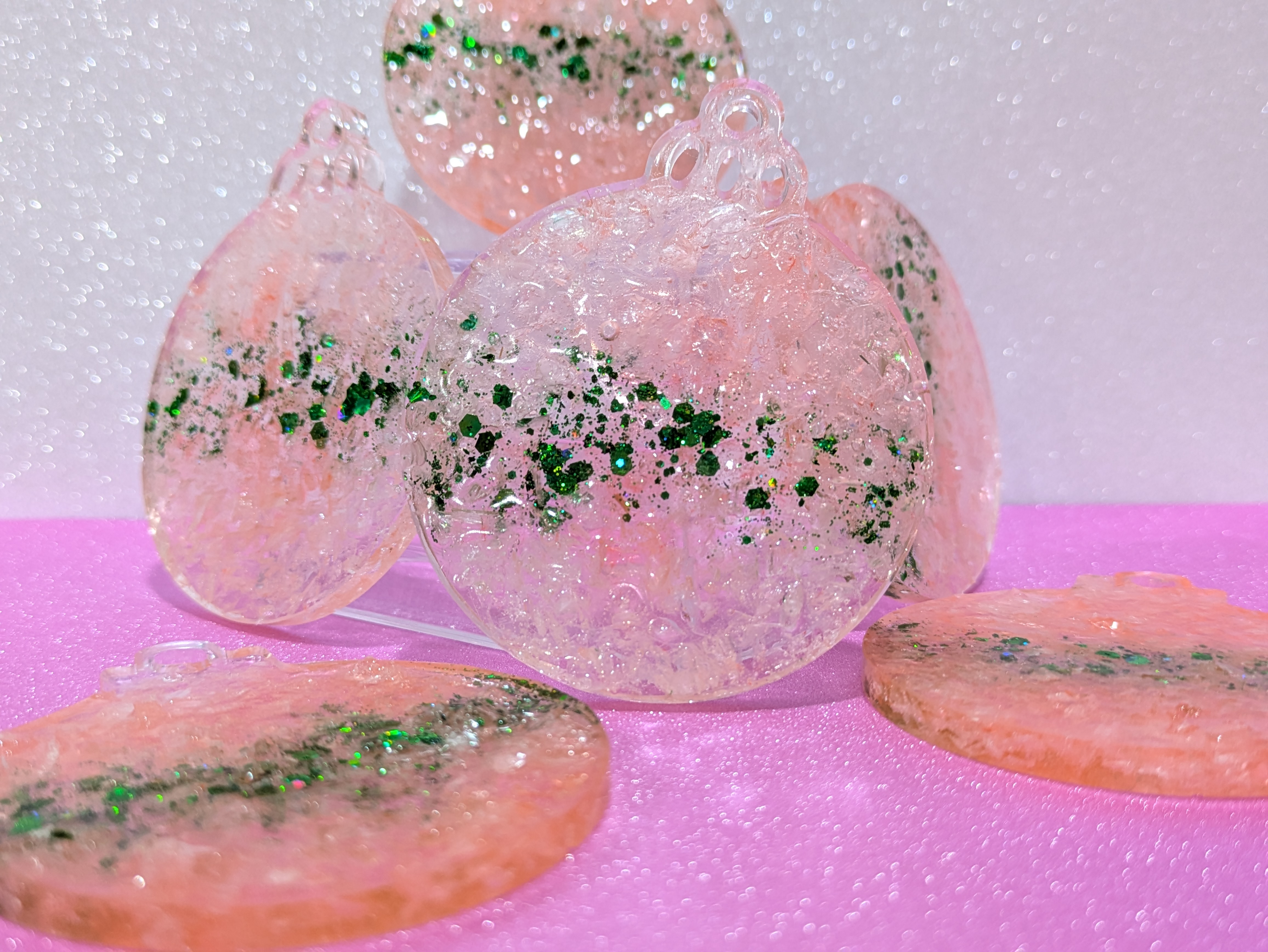 Handmade Resin Ornaments set of 6
