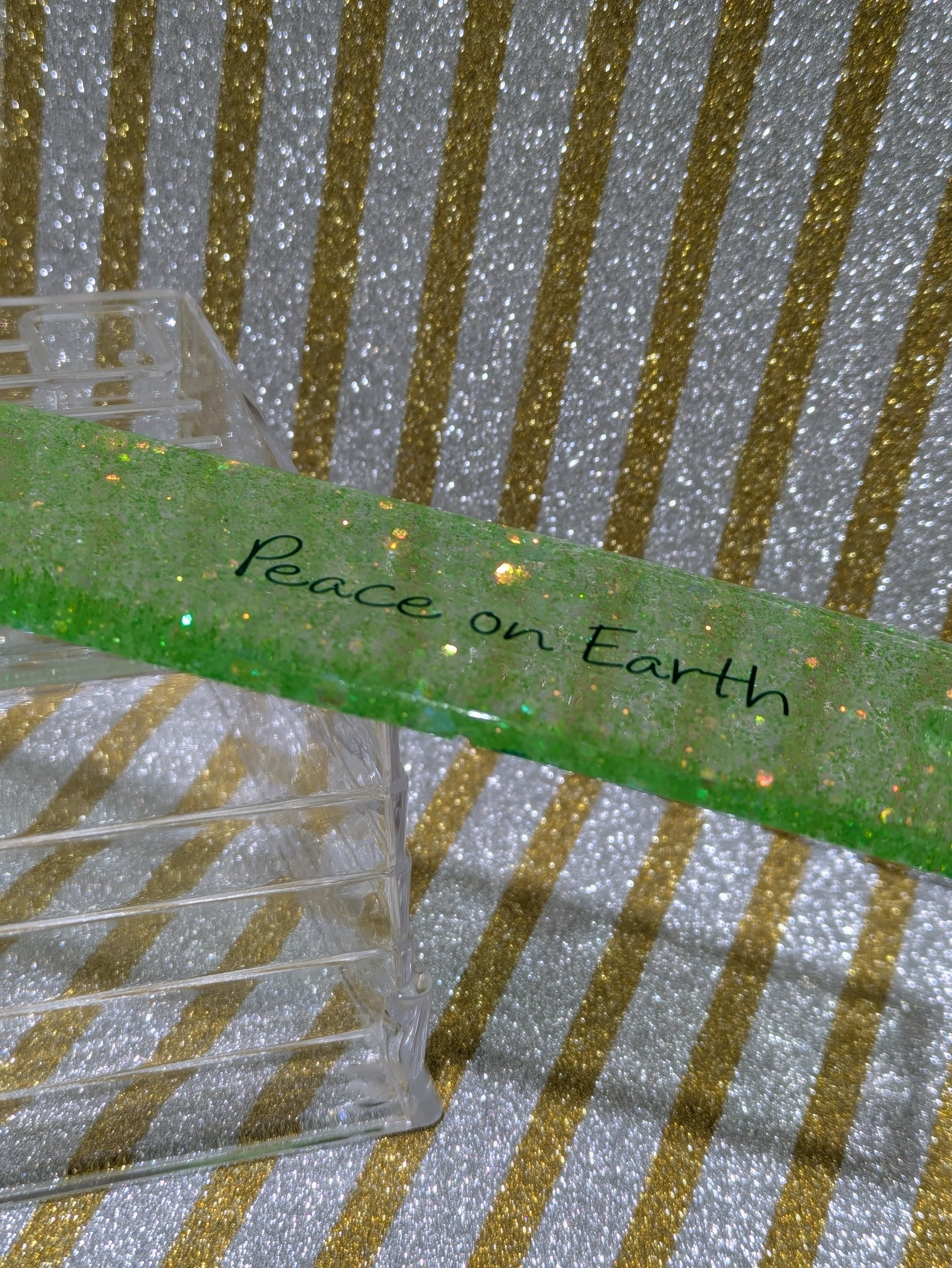 Peace on Earth- Green Resin Bookmark