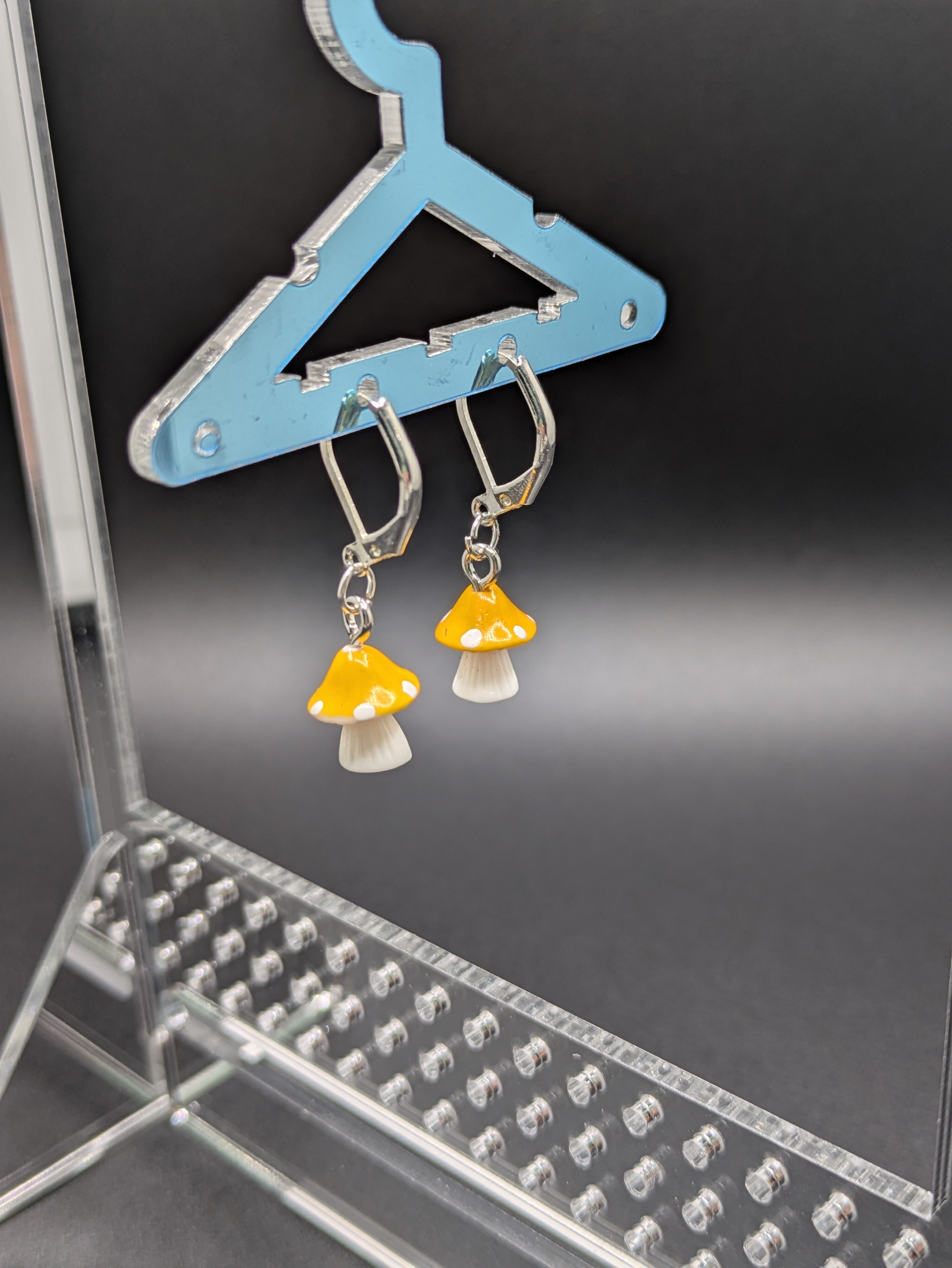 Orange Mushroom Earrings