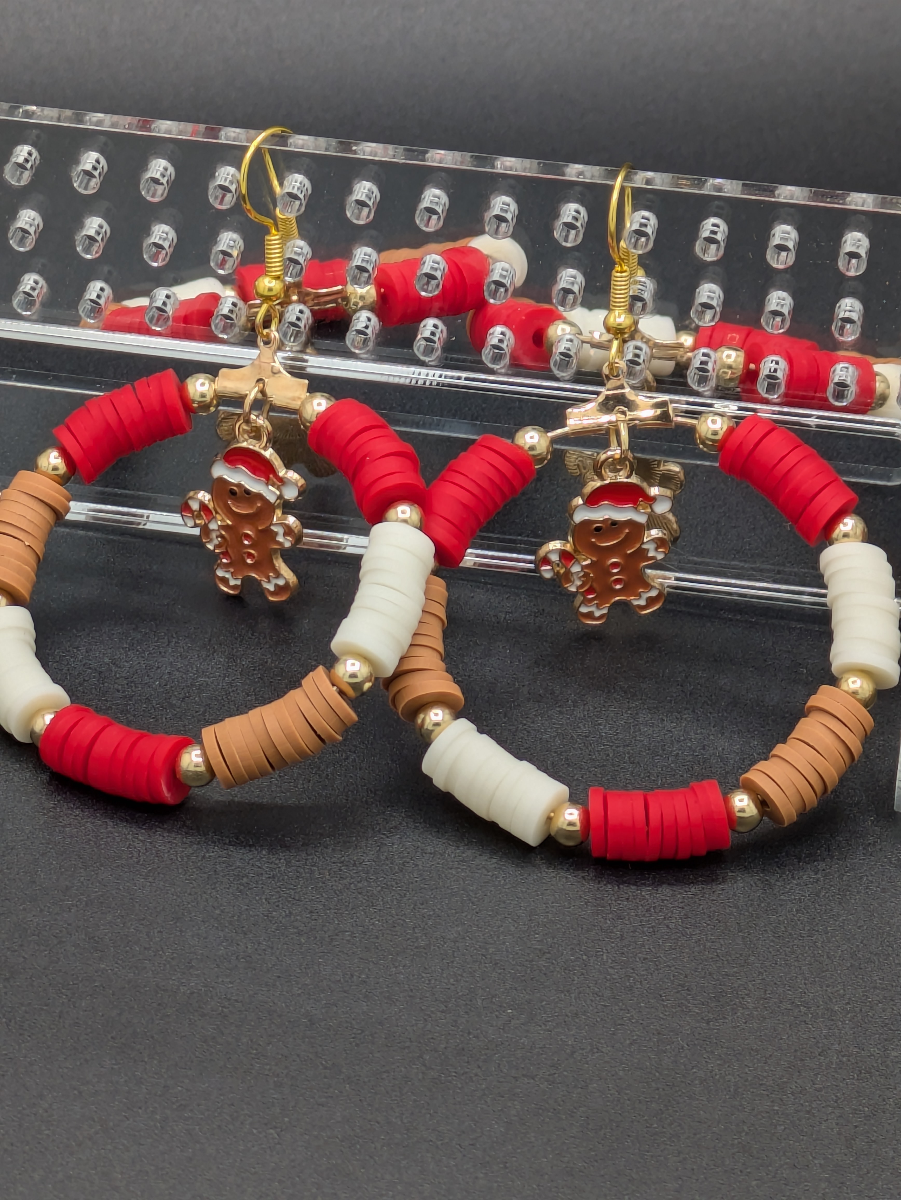 Gingerbread Christmas Hoop Earrings