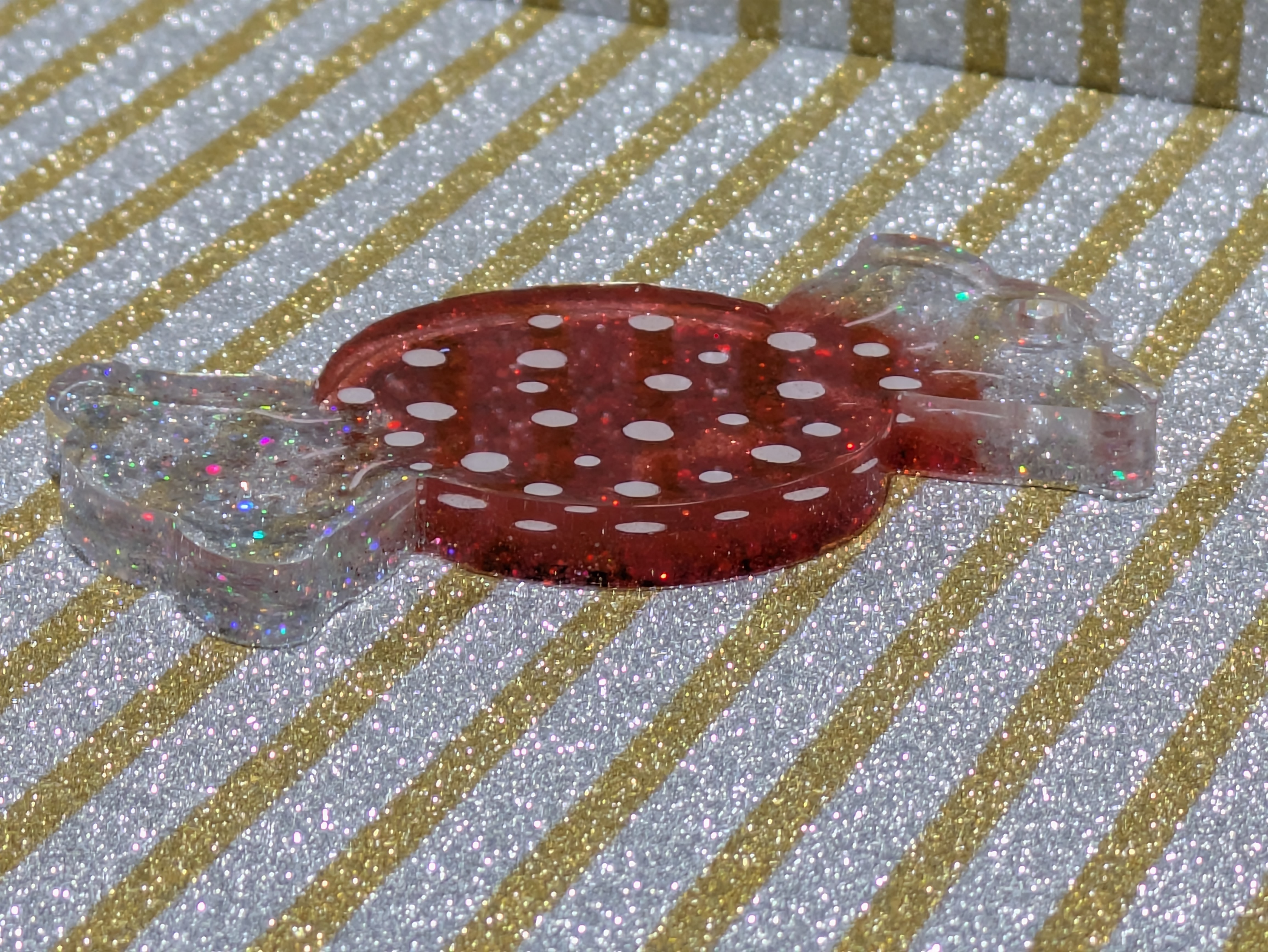 Red Glitter Polka Dot Candy Decoration
