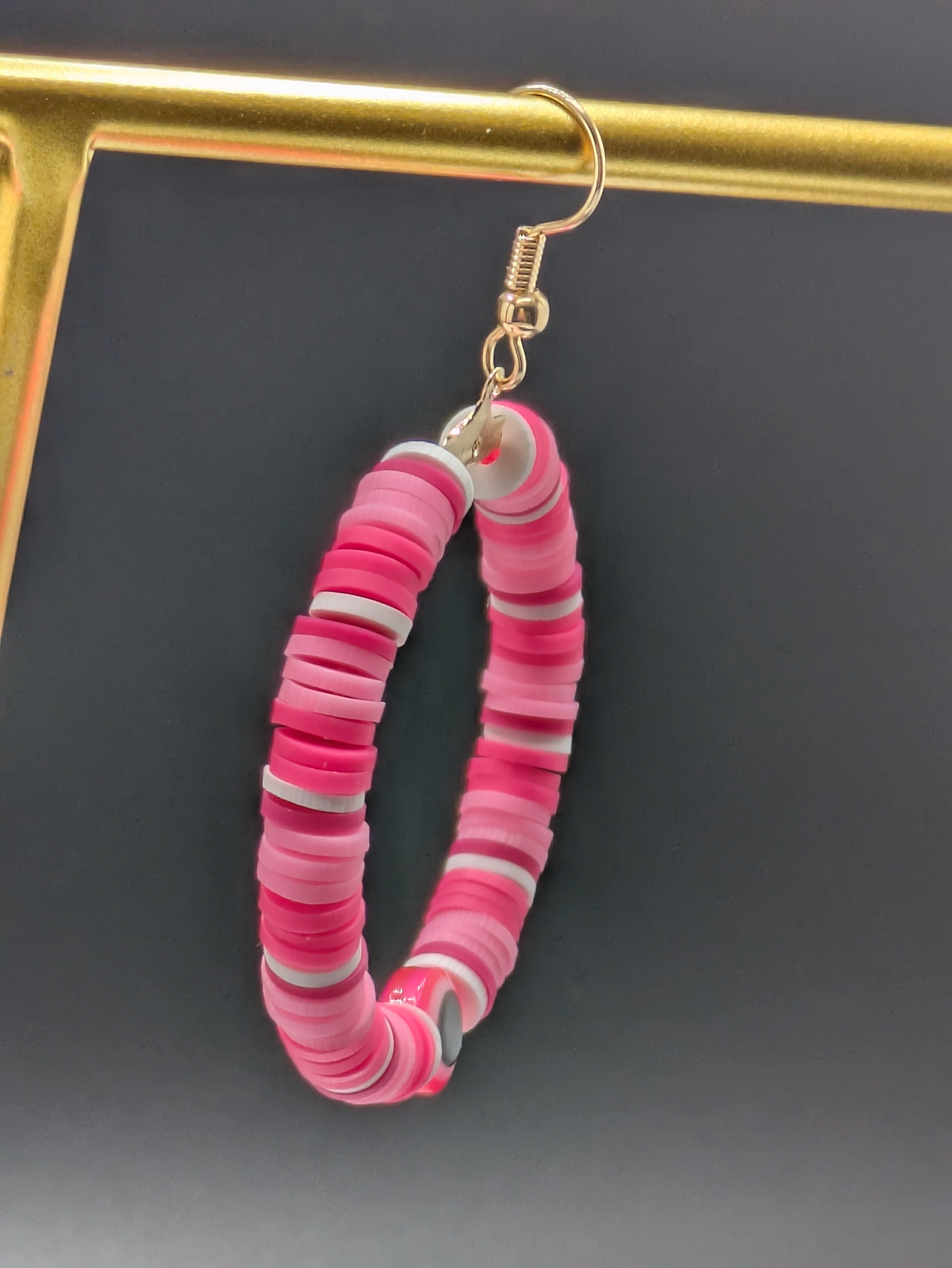 Pink Circle Hoop Earrings