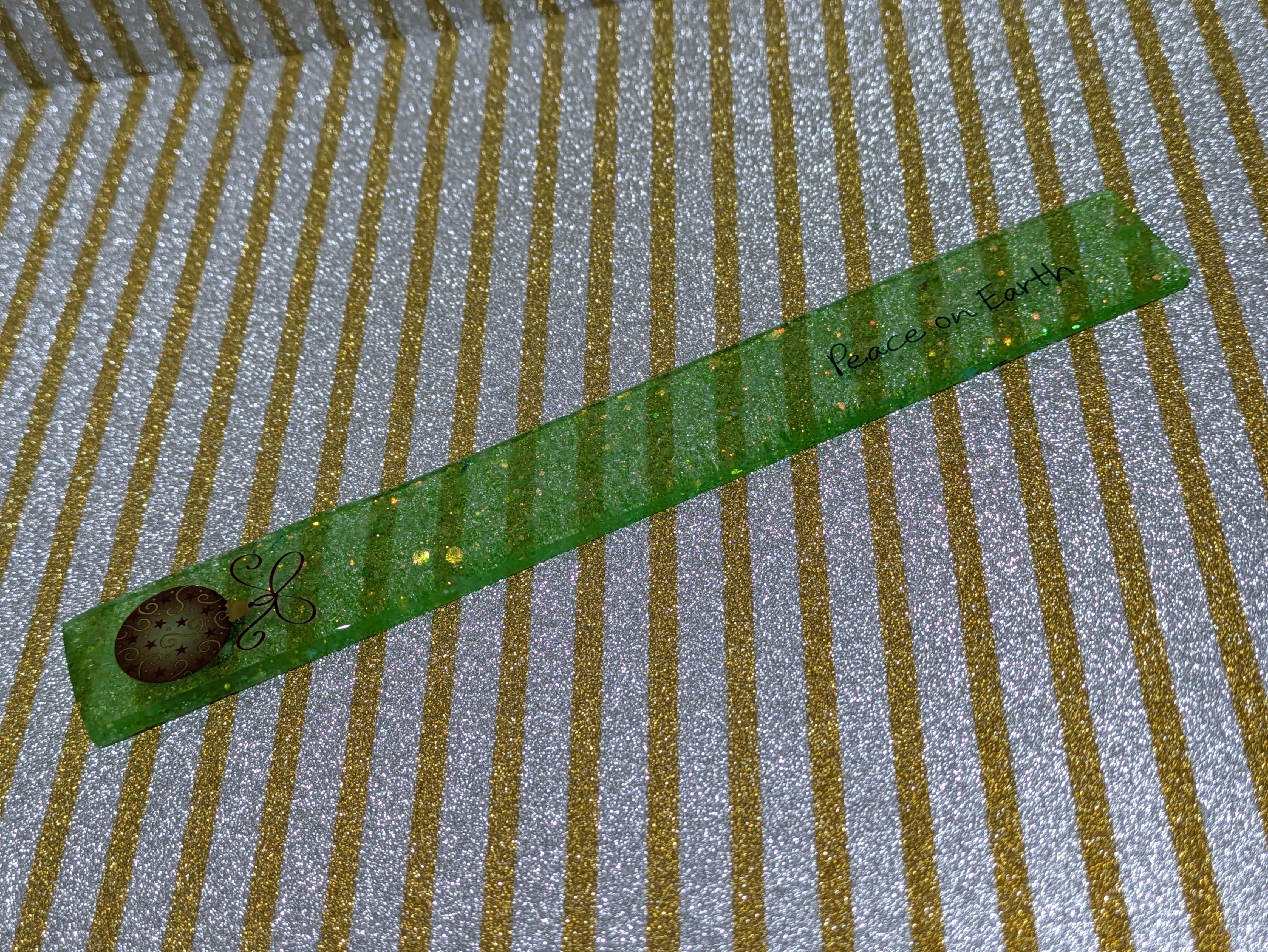 Peace on Earth- Green Resin Bookmark