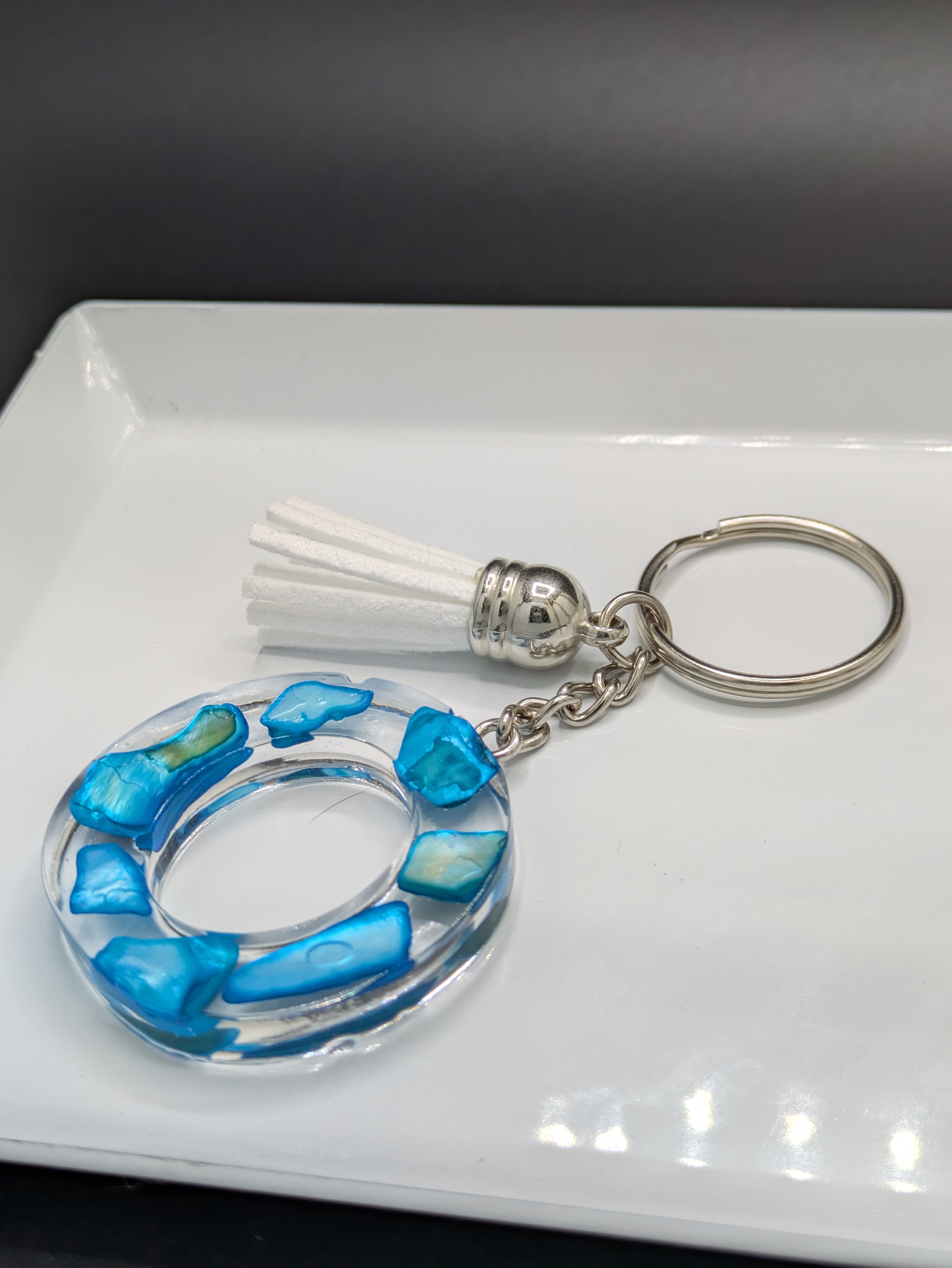 Letter "O" Resin Keychain
