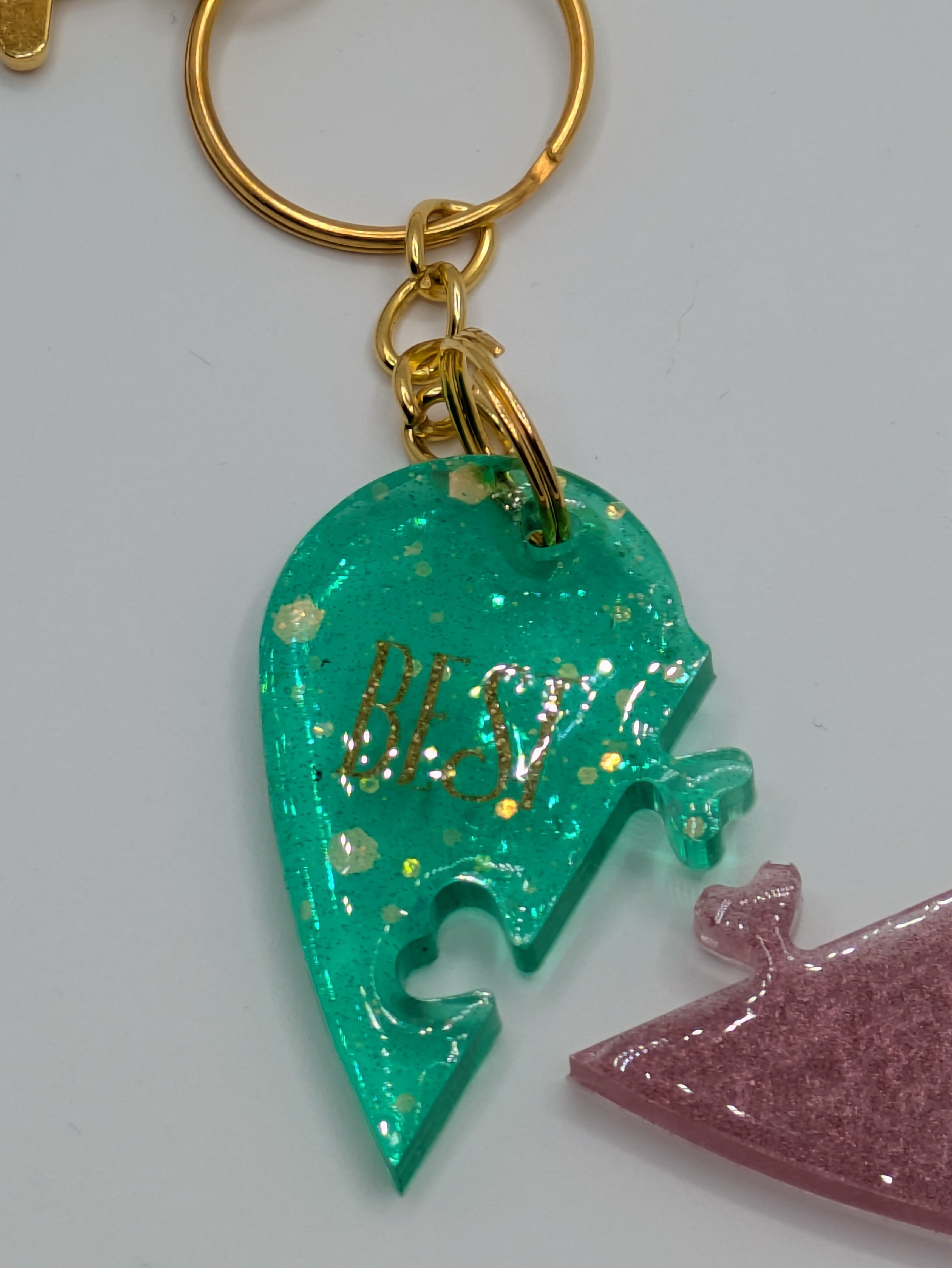 Heart Puzzle Keychain Set