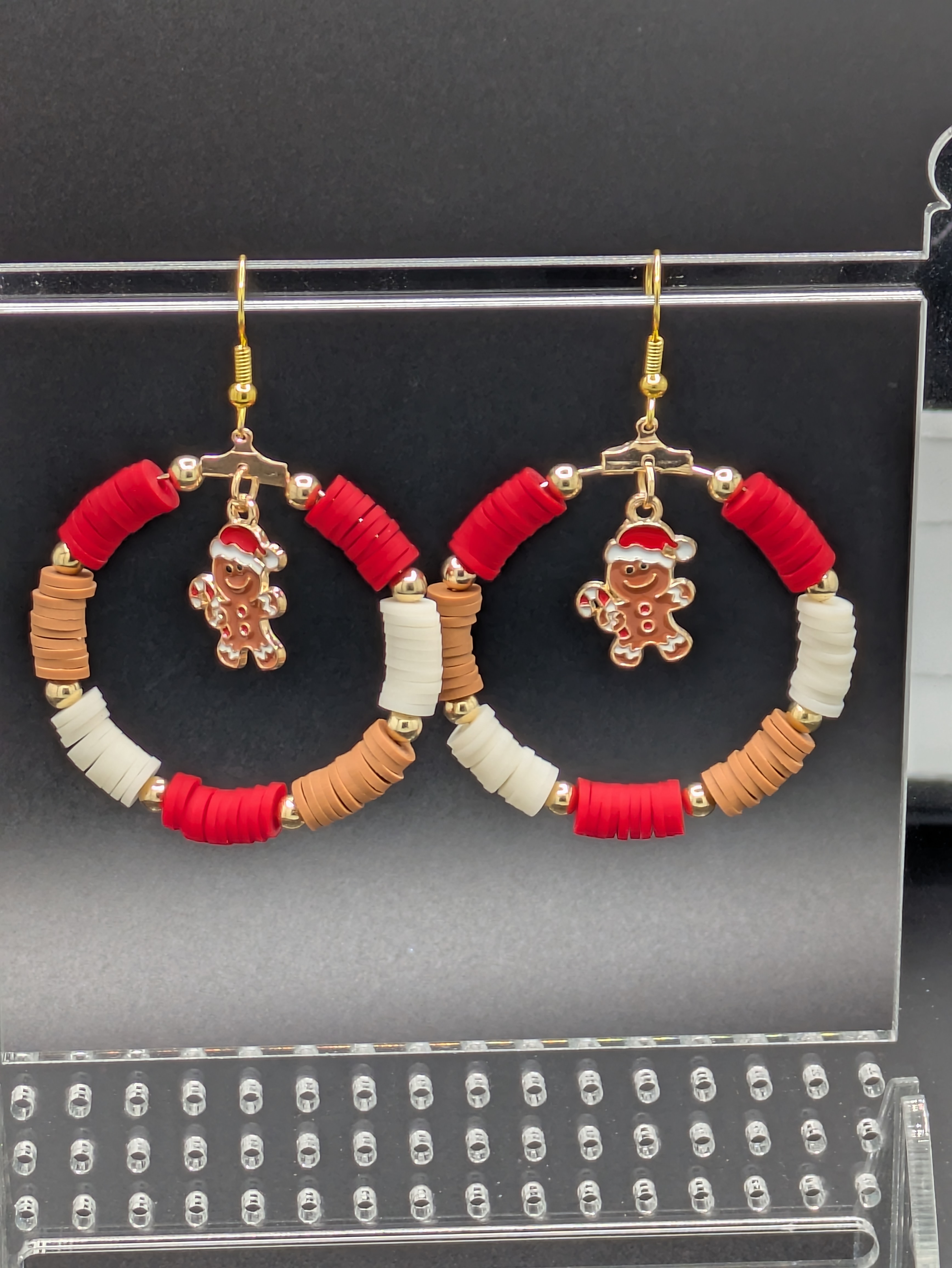 Gingerbread Christmas Hoop Earrings