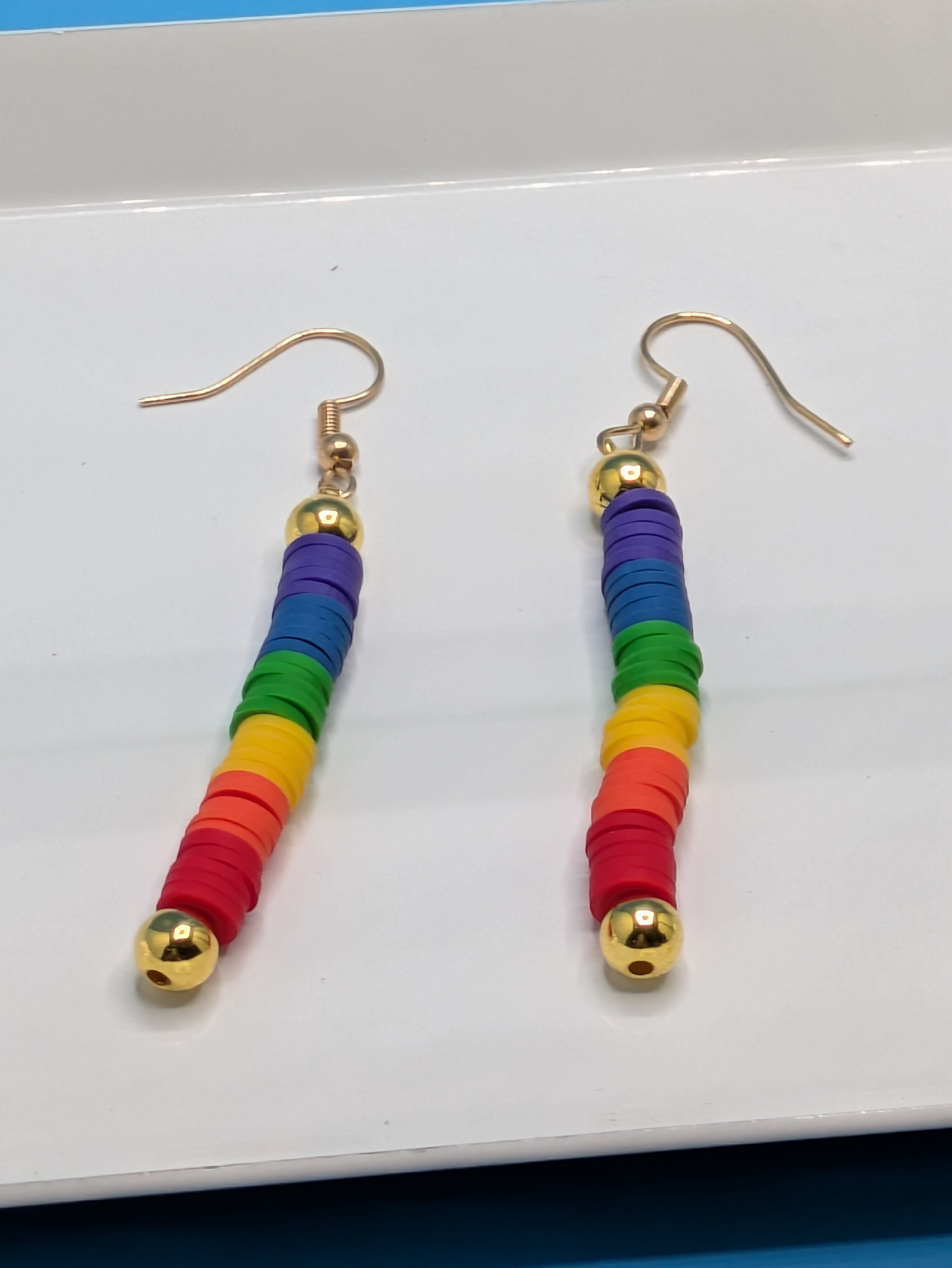 Rainbow Beaded Earrings