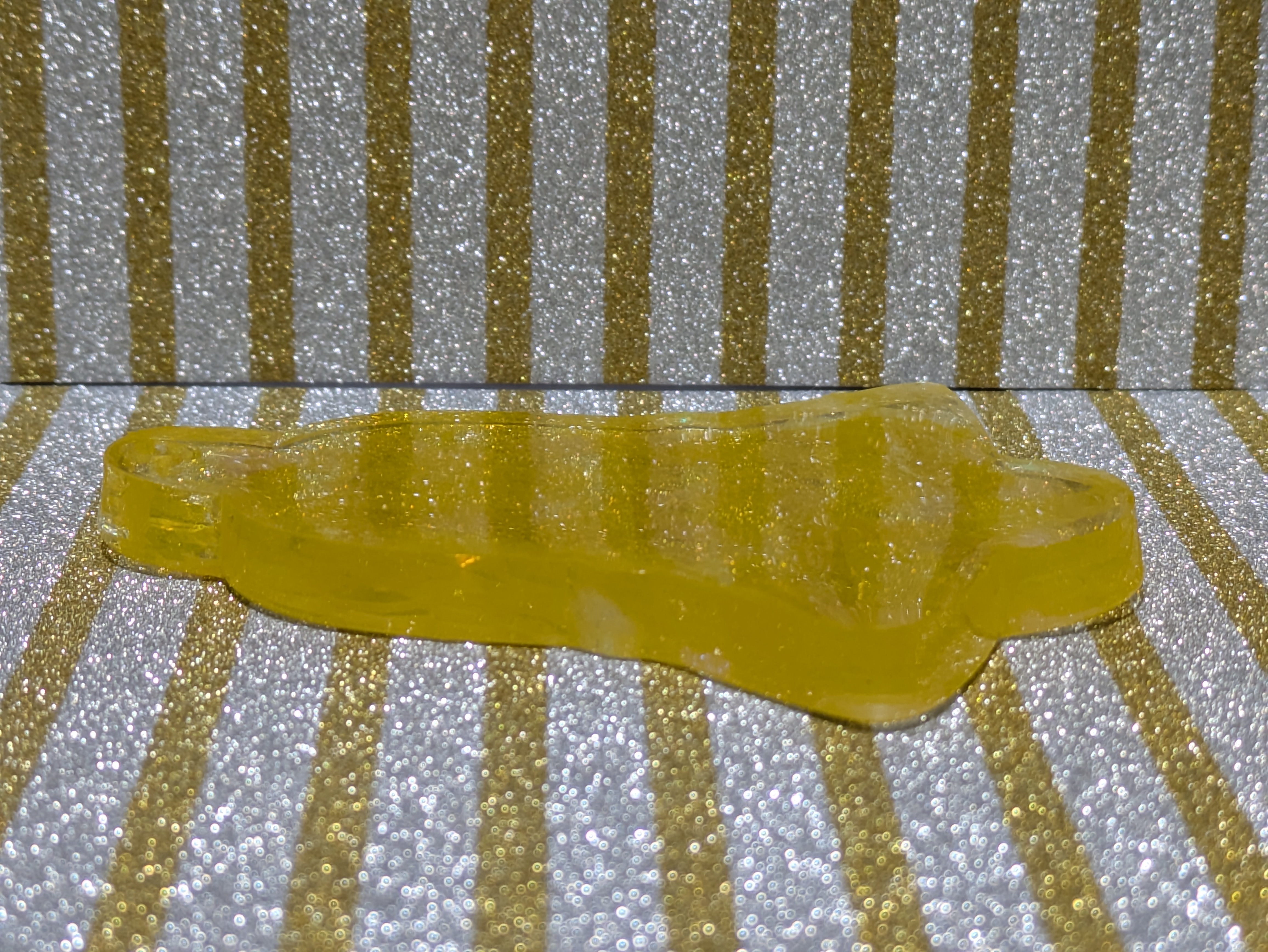 Yellow Glitter Resin Bell