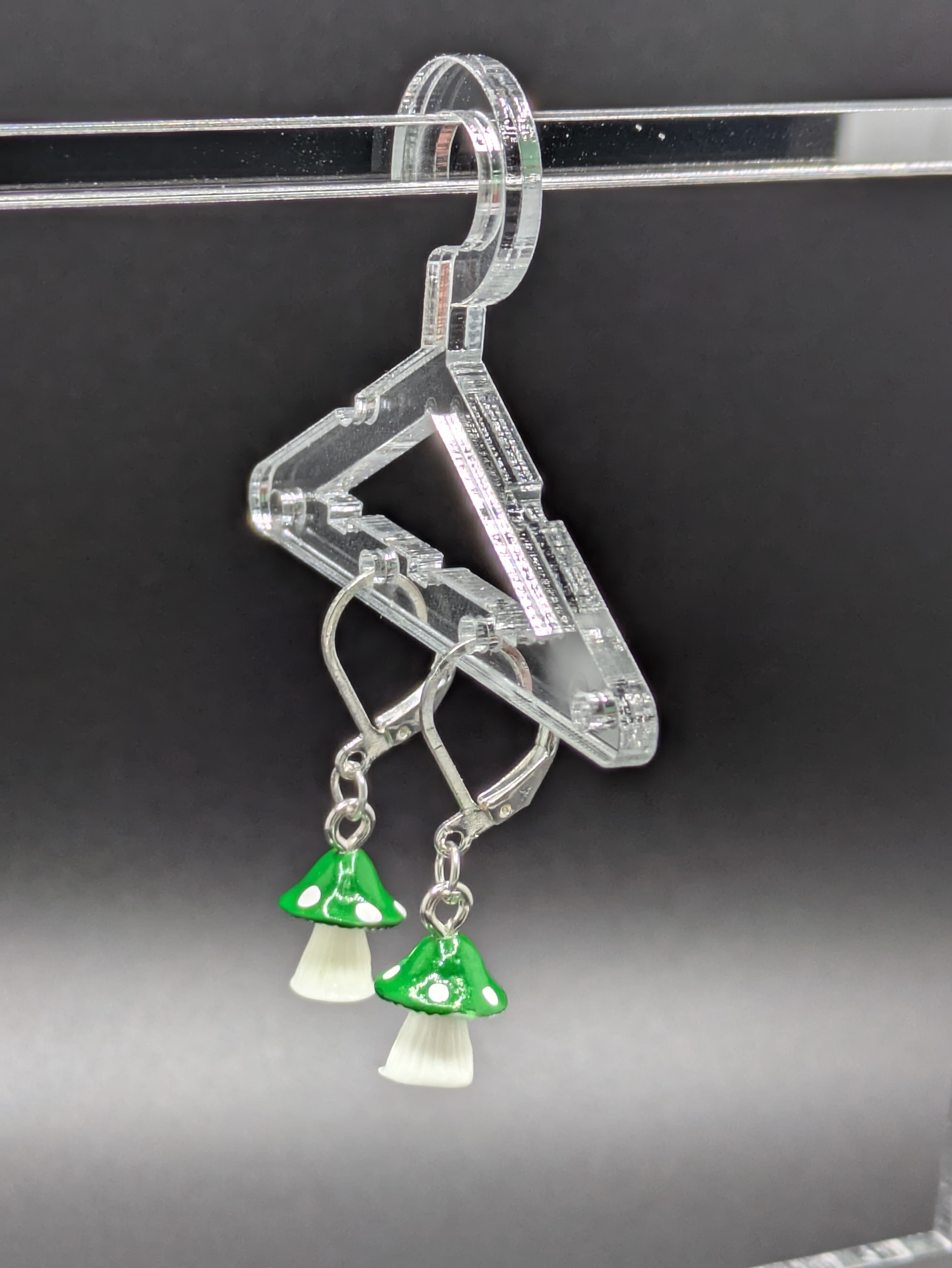 Green Mushroom Earrings