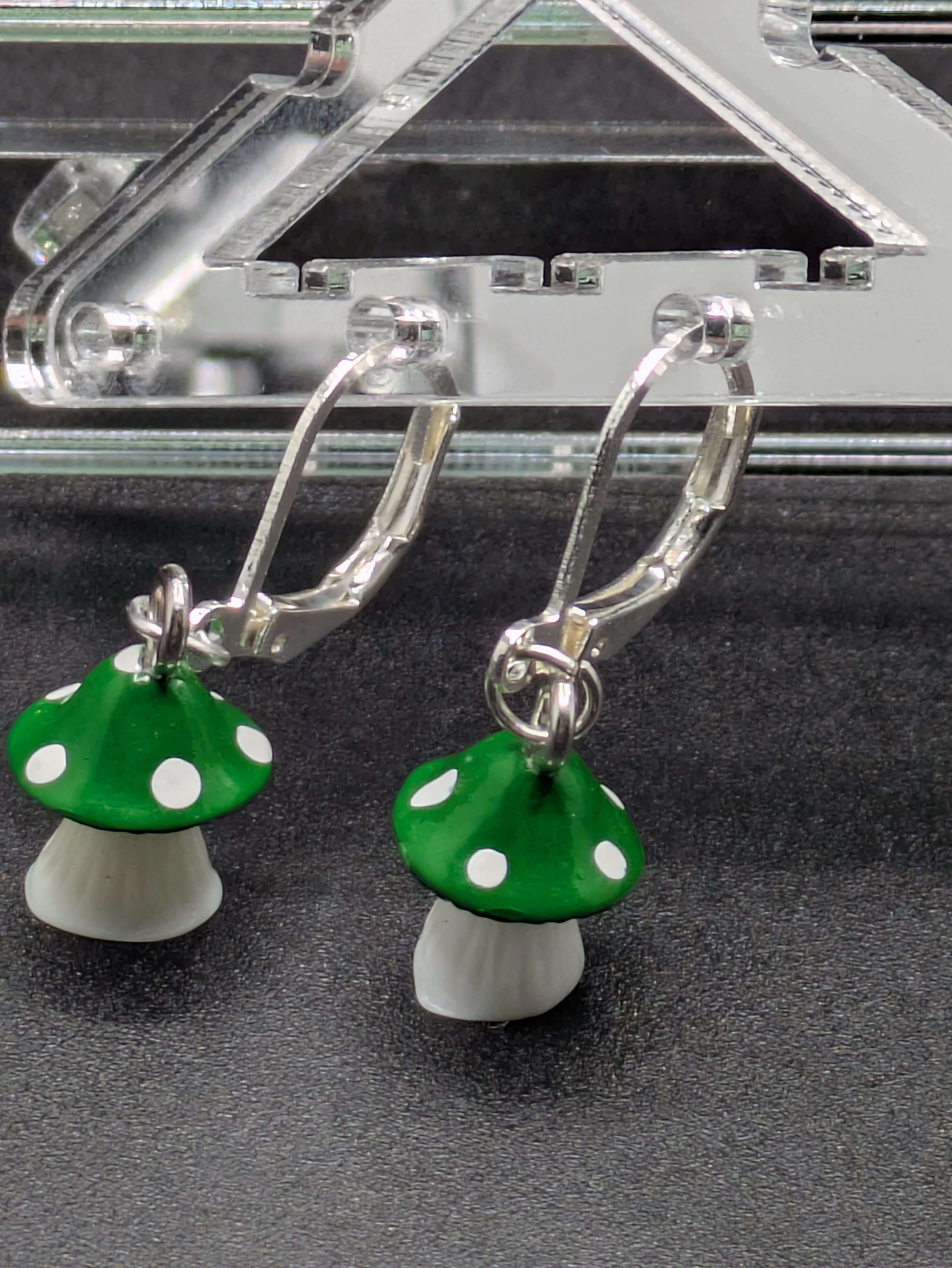 Green Mushroom Earrings