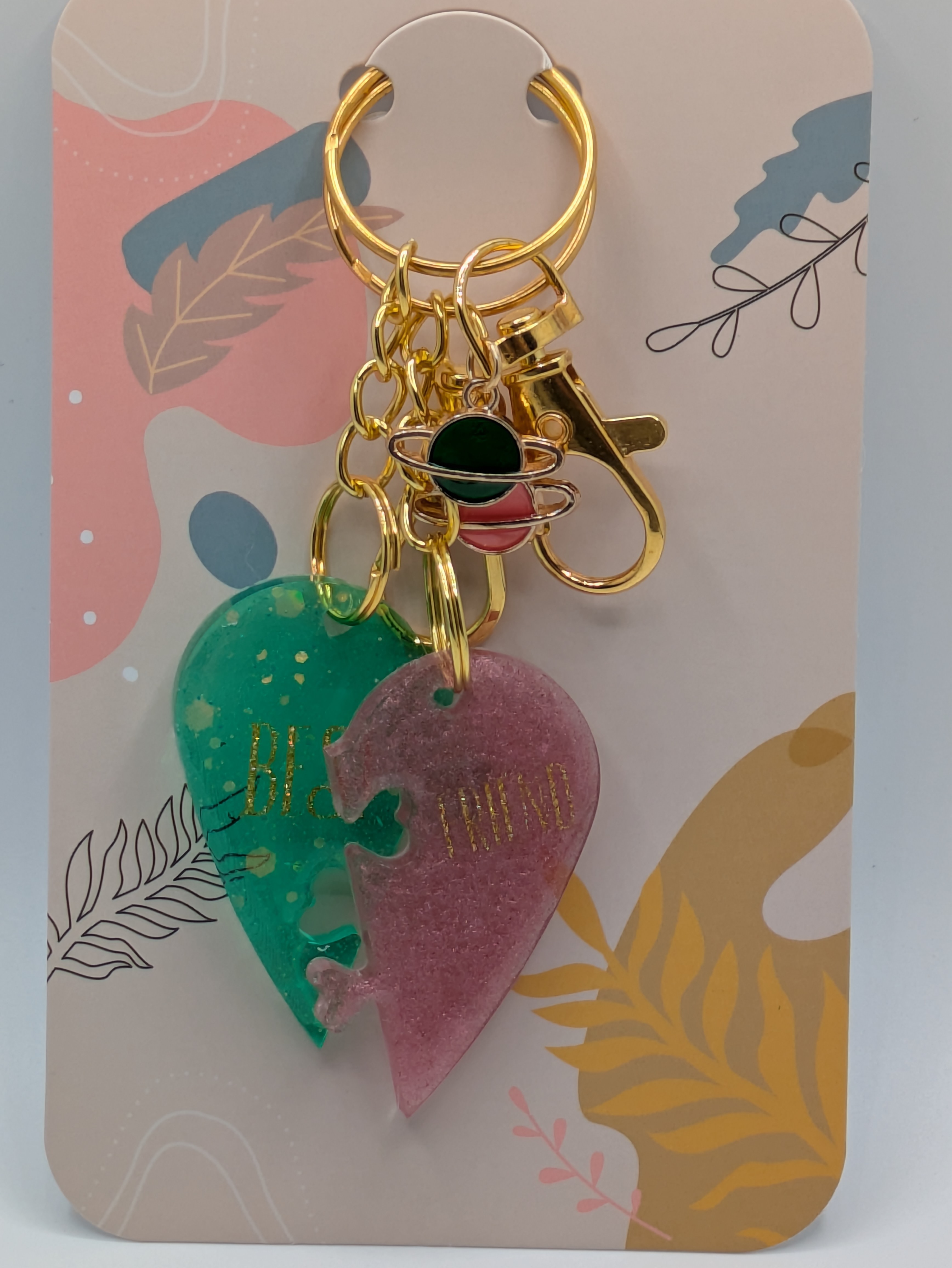 Heart Puzzle Keychain Set
