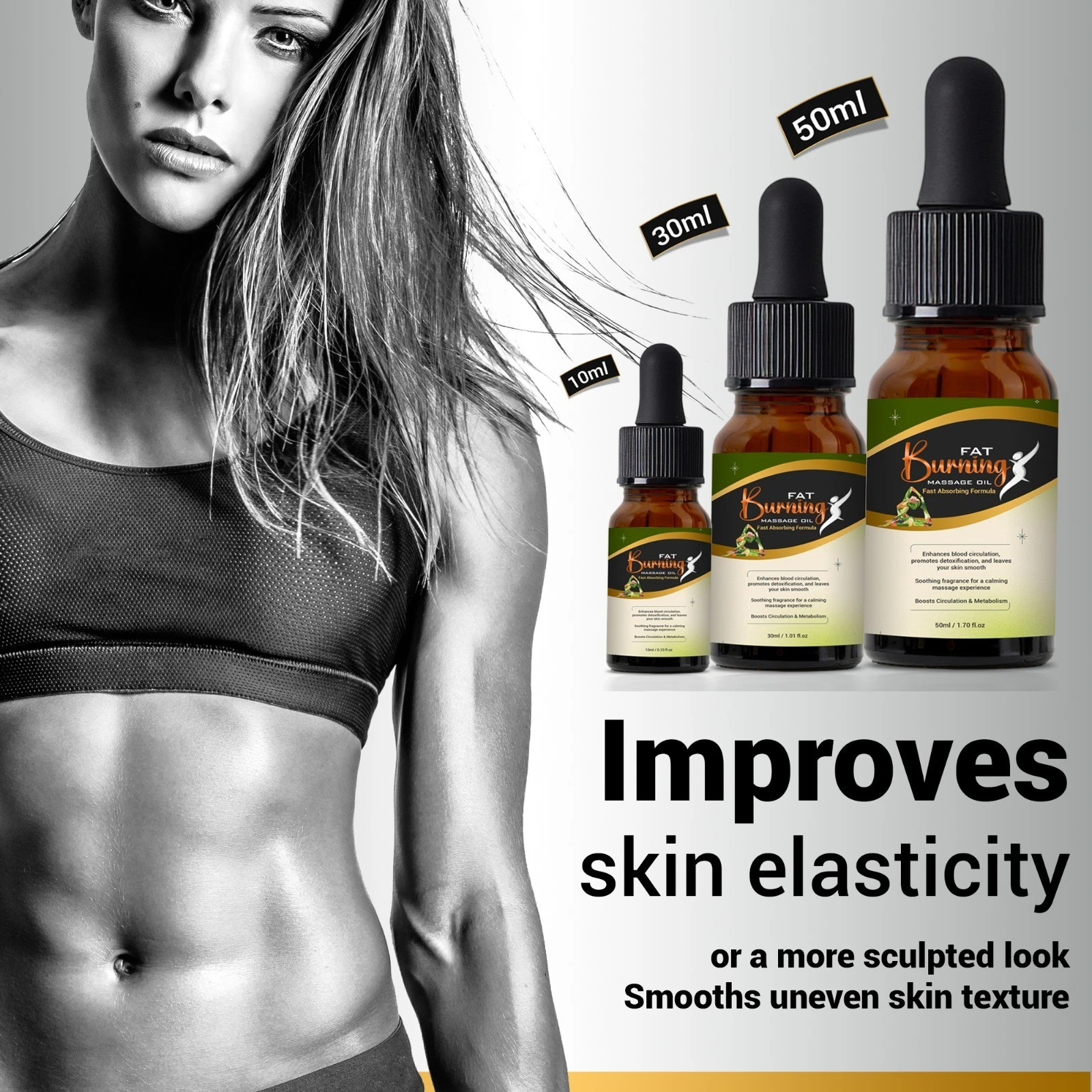 100% Pure Fat Burning Massage Oil, Natural Weight Loss & Cellulite Treatment UK