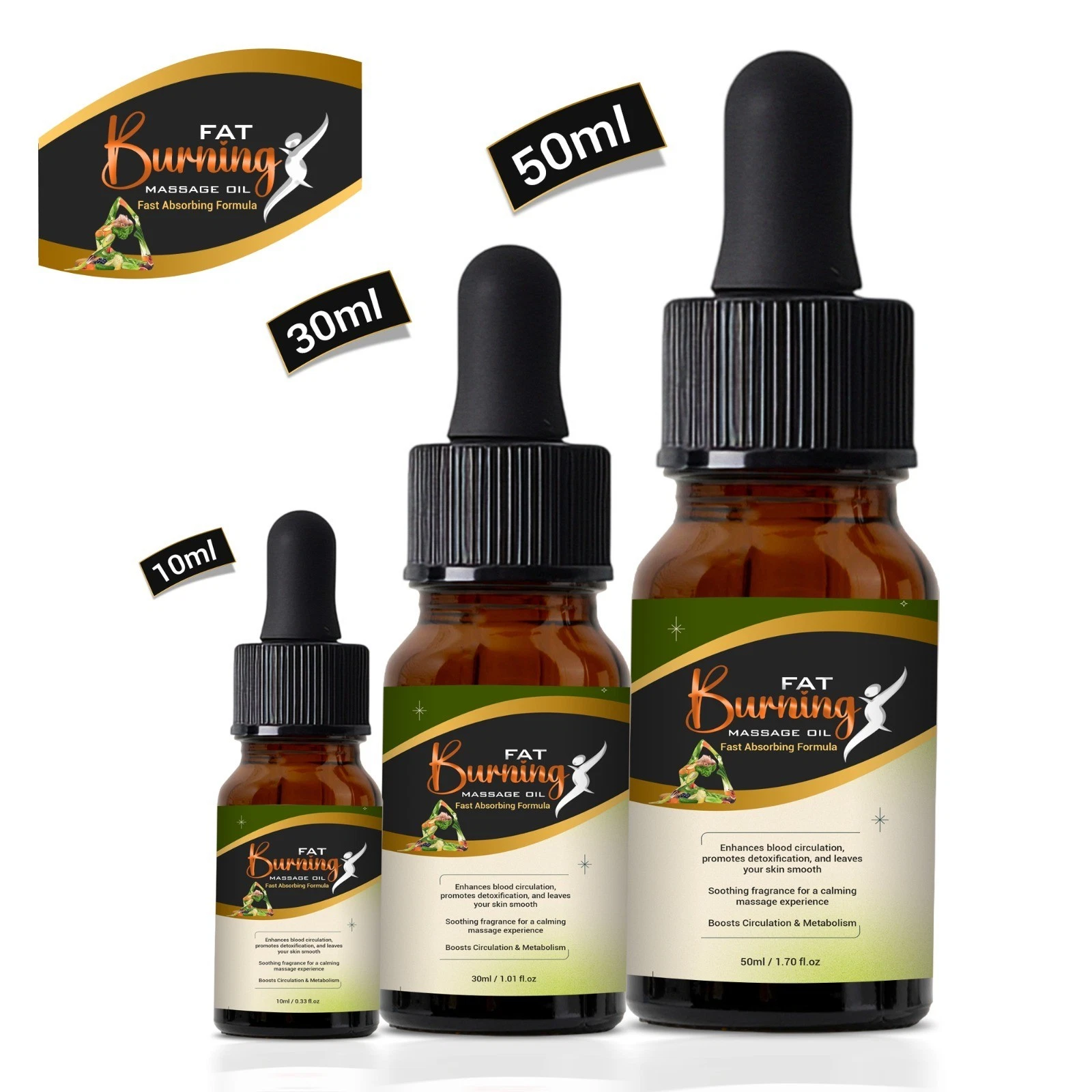 100% Pure Fat Burning Massage Oil, Natural Weight Loss & Cellulite Treatment UK