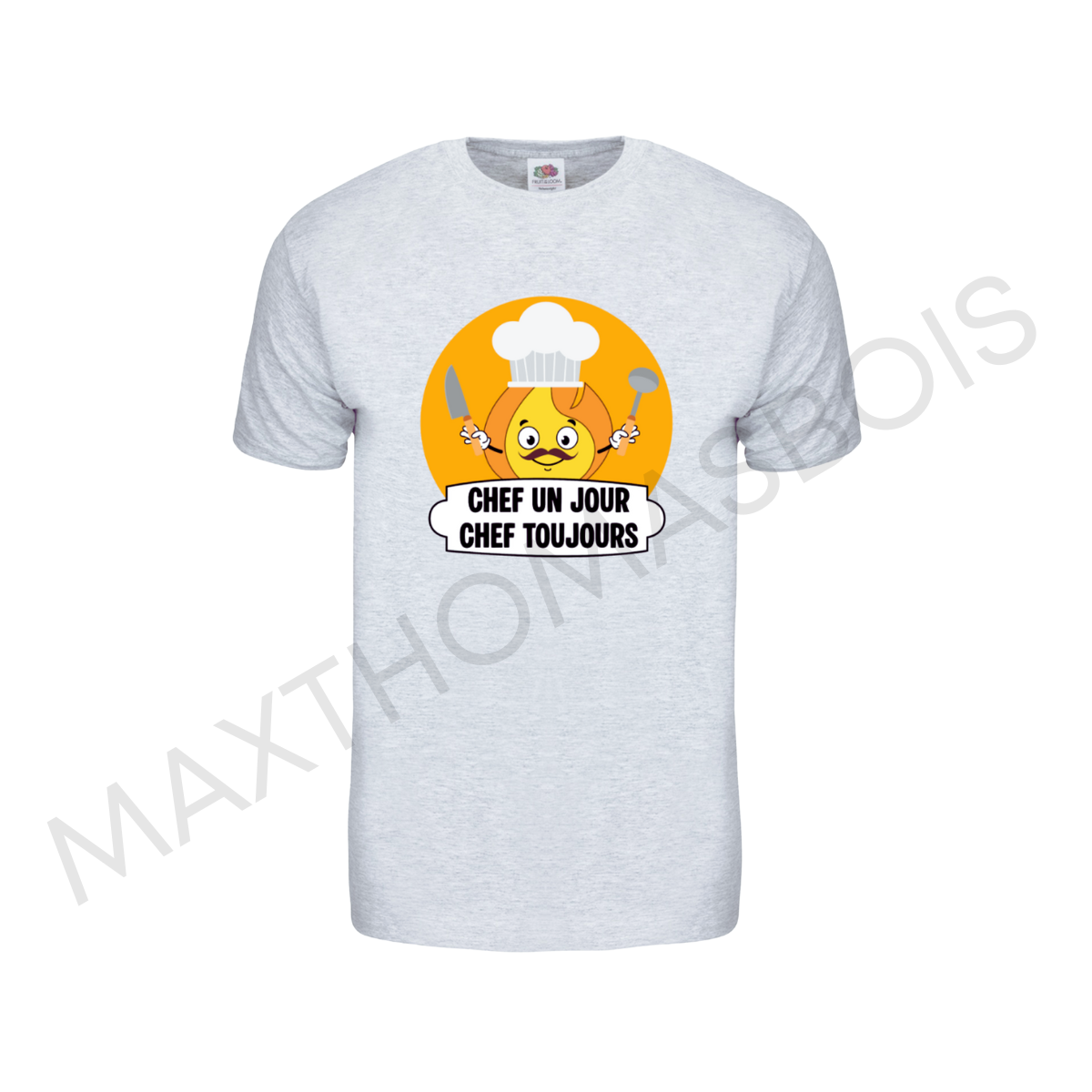 TEE SHIRT GRIS 'CUISTO' 100% COTON - ADULTE 