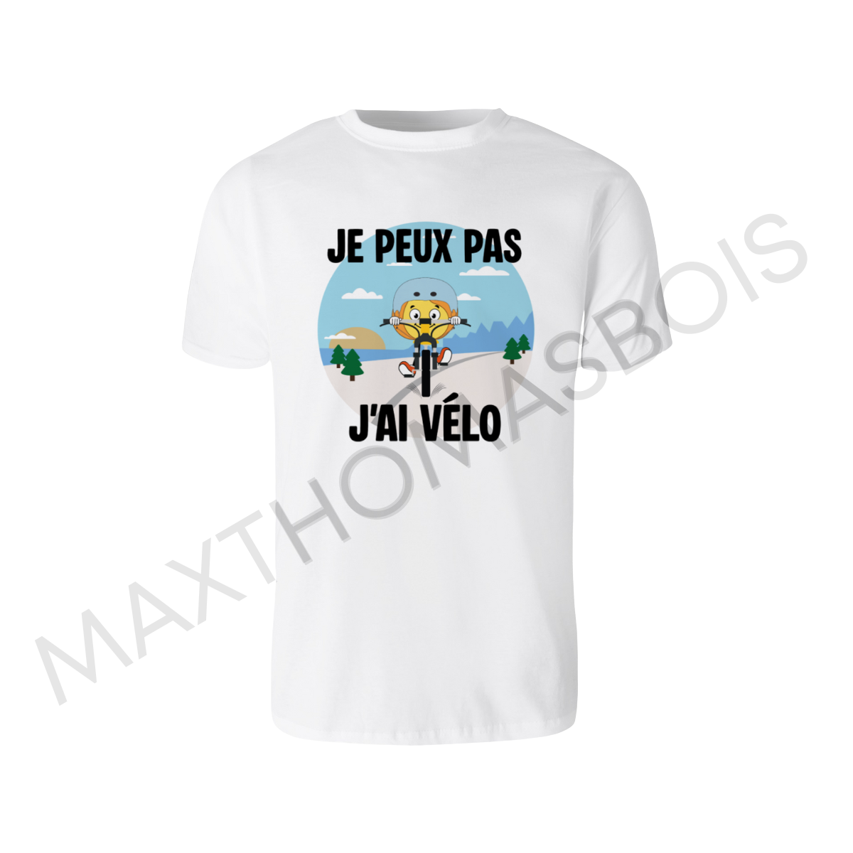 TEE SHIRT BLANC 'HUMOUR' 100% COTON - ADULTE  