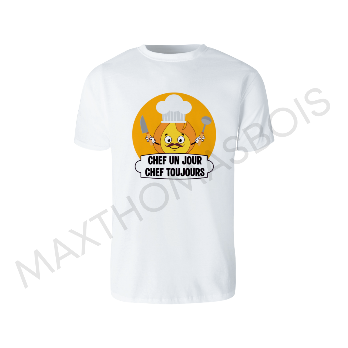 TEE SHIRT BLANC 'CUISTO' 100% COTON - ADULTE 