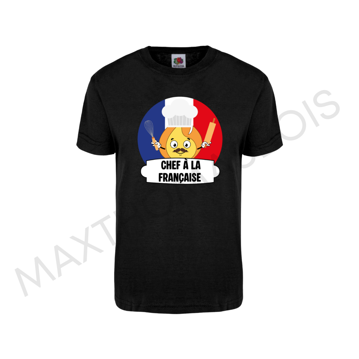 TEE SHIRT NOIR 'CUISTO' 100% COTON - ADULTE 