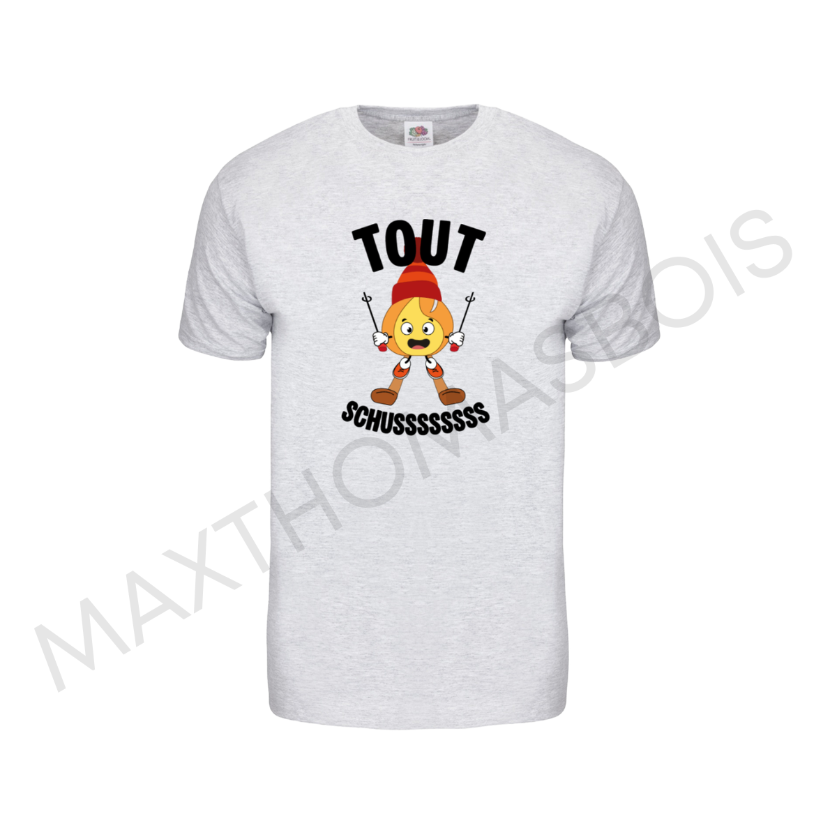 TEE SHIRT GRIS 'HUMOUR' 100% COTON - ADULTE  