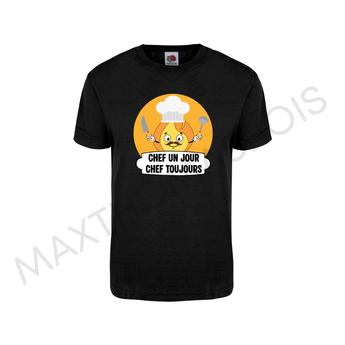 TEE SHIRT NOIR 'CUISTO' 100% COTON - ADULTE 