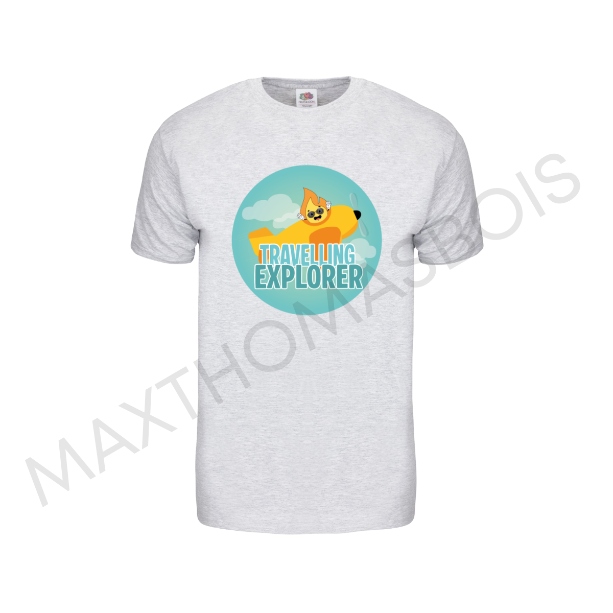 TEE SHIRT GRIS 'TRAVEL LIFE' 100% COTON - ADULTE